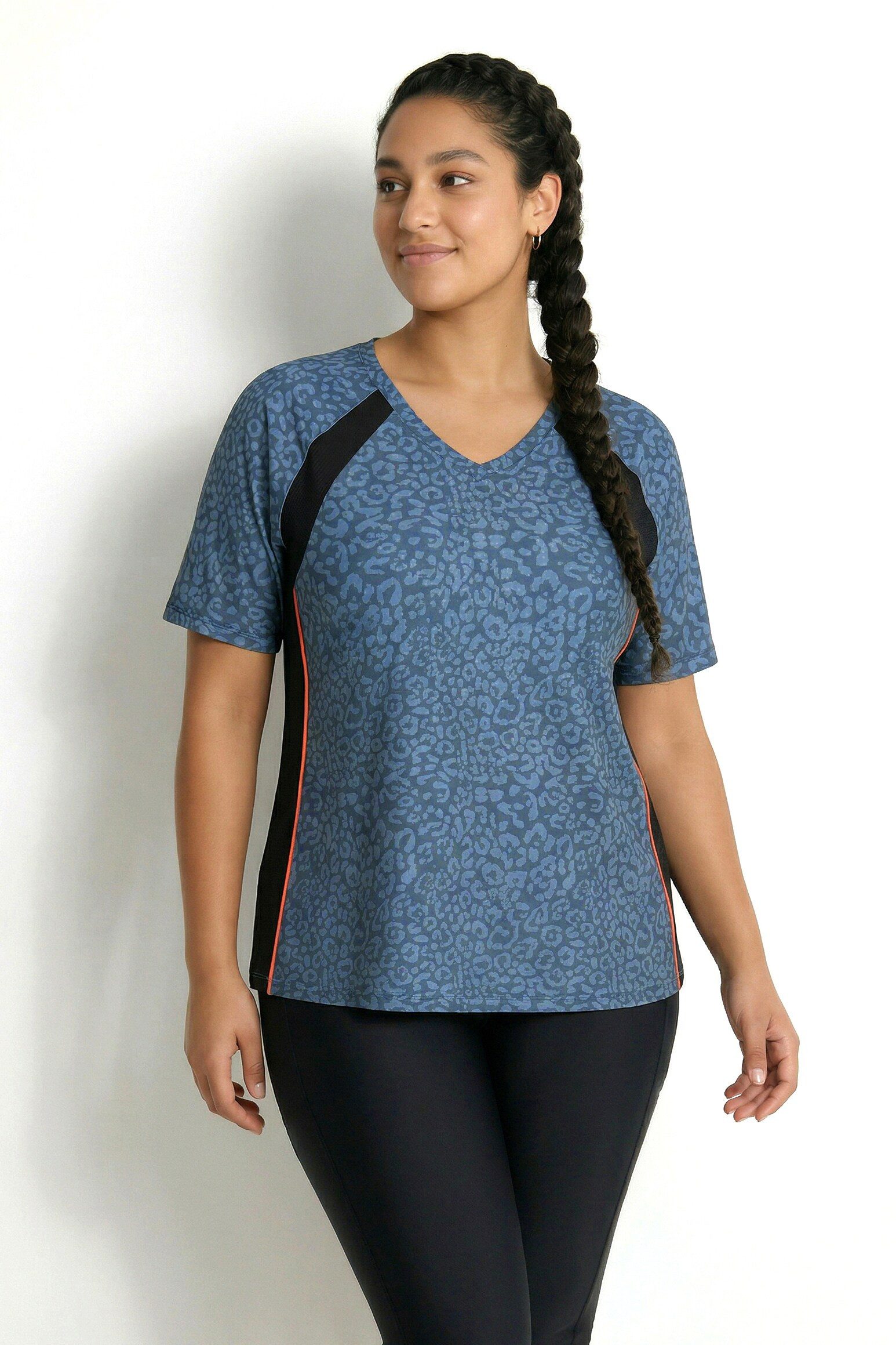 Ulla Popken T-Shirt Funktions-Shirt Classic V-Ausschnitt Halbarm