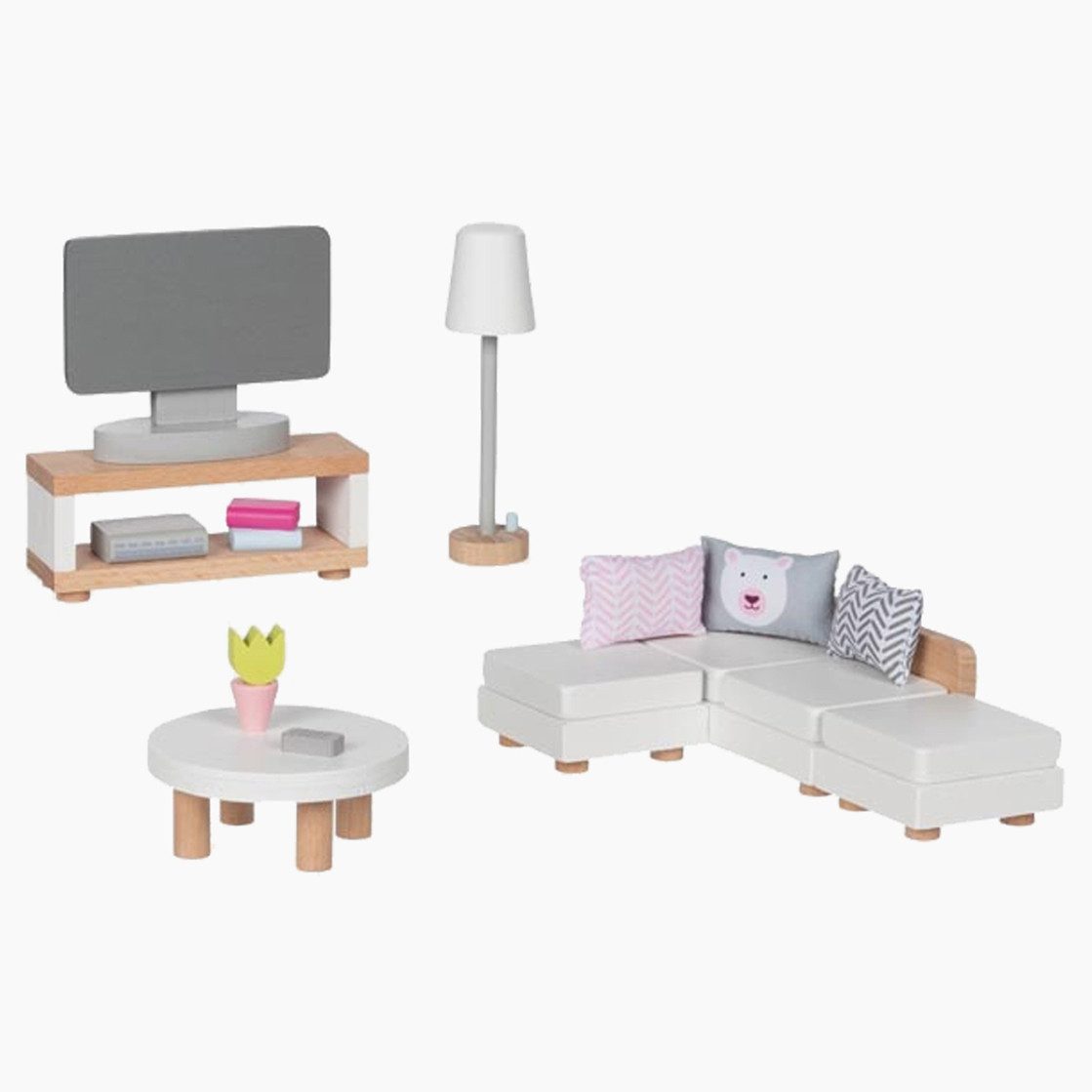 goki Puppenhausmöbel Puppenmöbel Style, Wohnzimmer (packung, 20tlg., set), Kompatibel mit gängigen Puppenhäusern