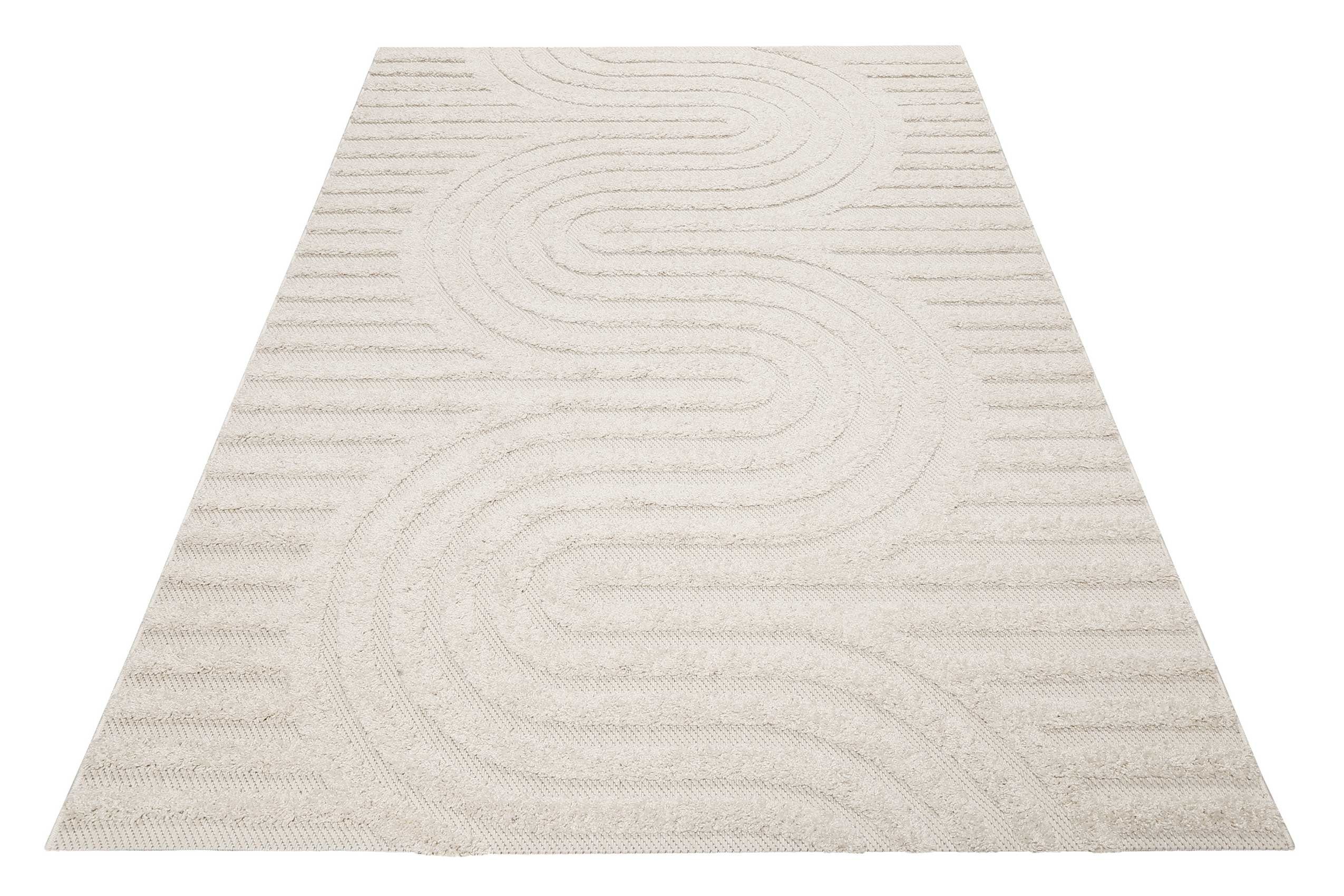 Esprit Outdoorteppich Miles, ESP-54231, rechteckig, Höhe: 2 mm, Hoch-Tief-Effekt, grafisches Design, uni, modern, robust, Terrasse