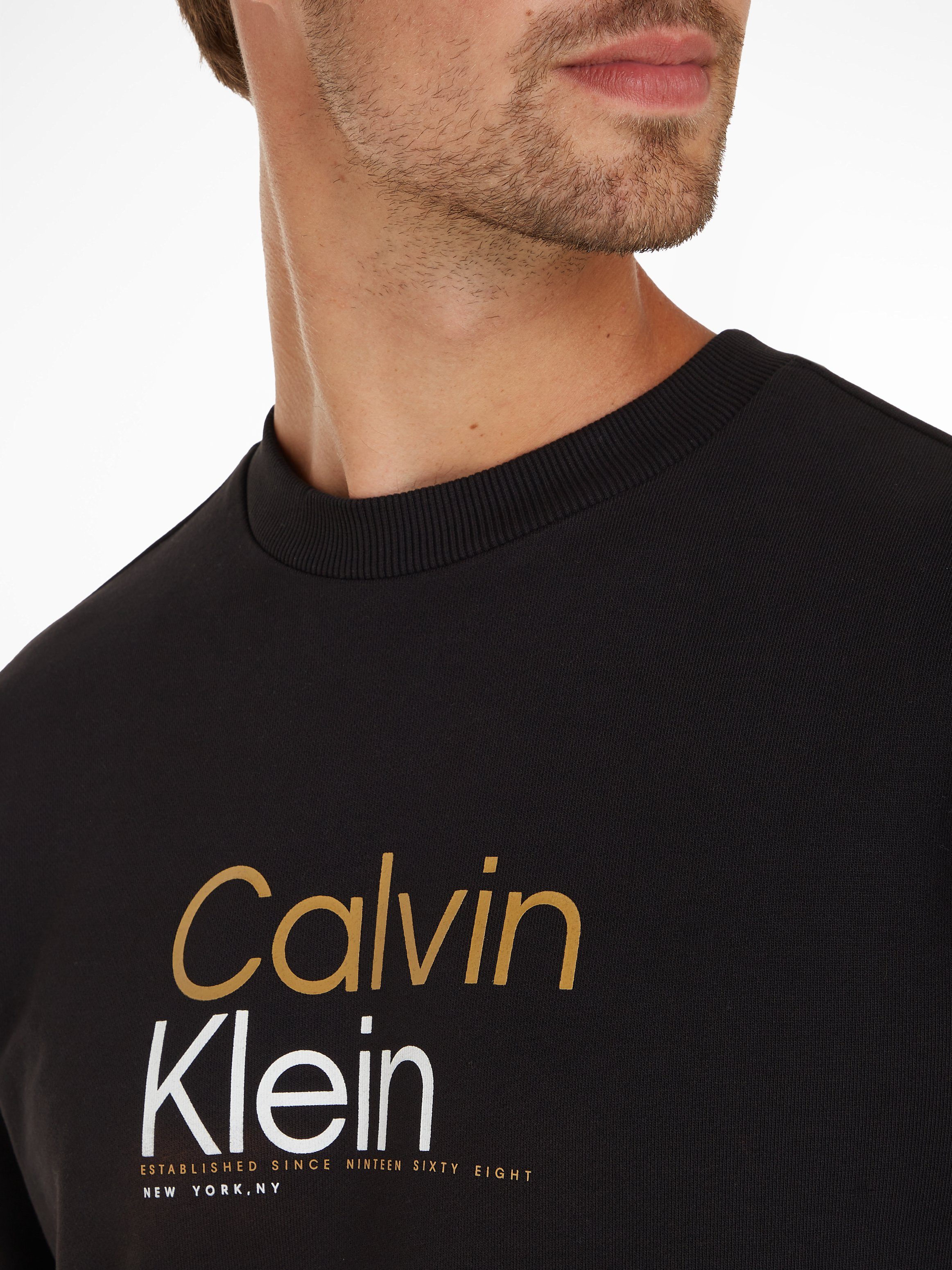 Markenlabel COLOR LOGO mit Klein Sweatshirt SWEATSHIRT Black MULTI Ck Calvin