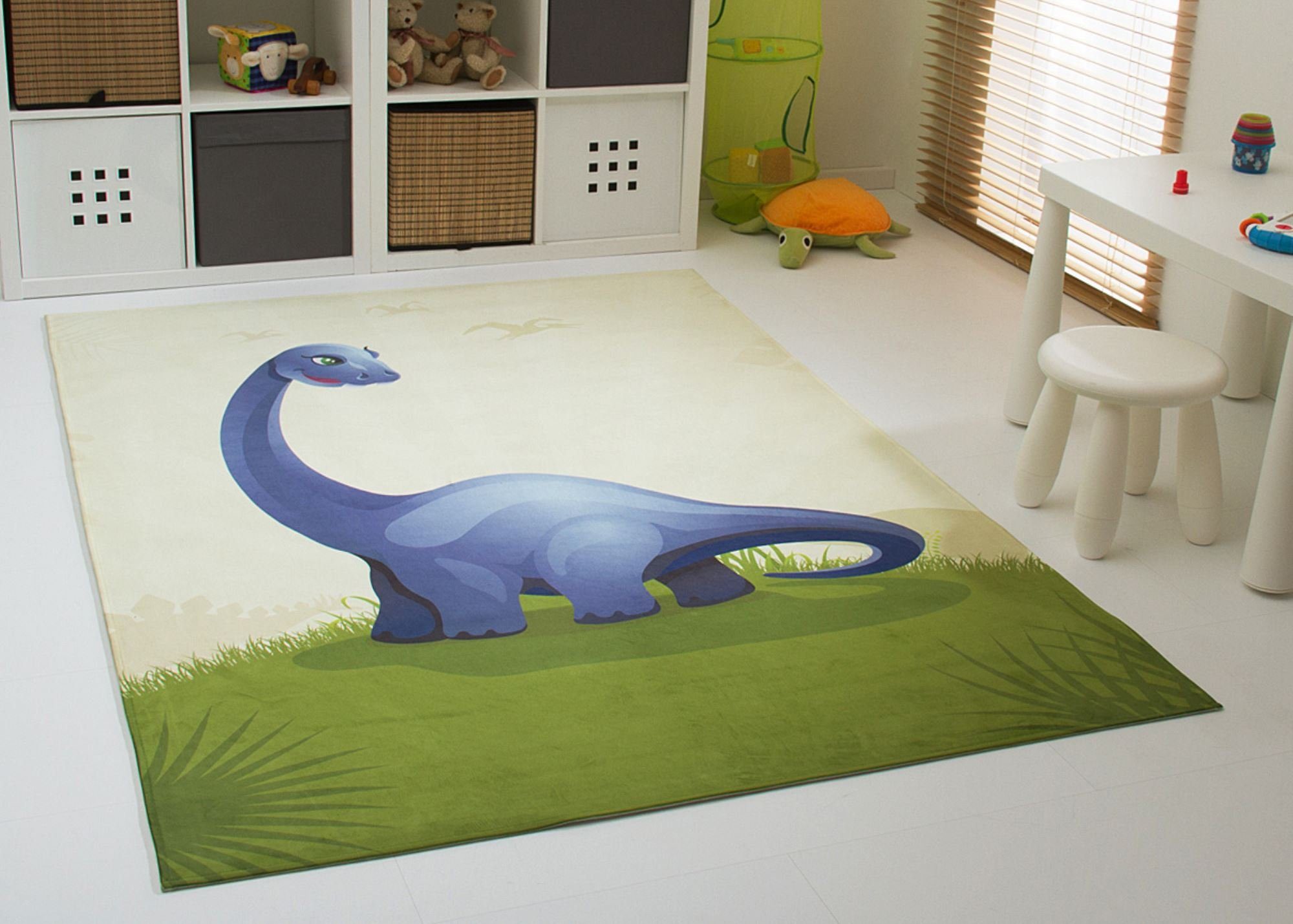 Steffensmeier Kinderteppich Denni, Rechteckig, Dino, Kinderzimmer