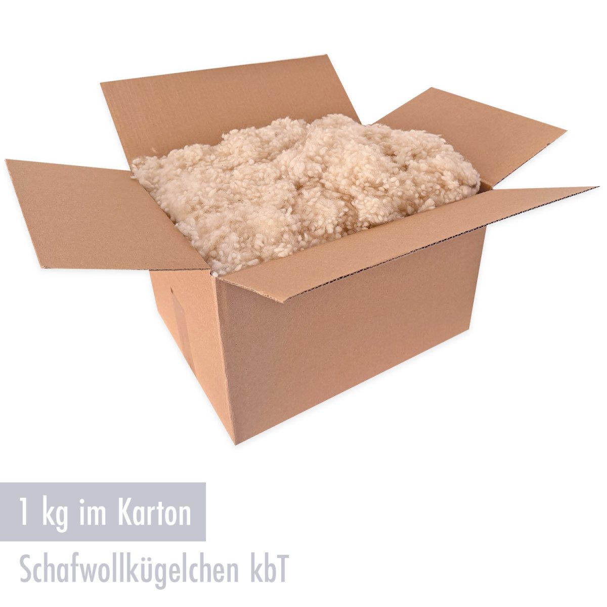 Heubergshop Kissenfüllung, 1000 Gramm Schafwollkügelchen kbT Kissenfüllung Schafschurwolle