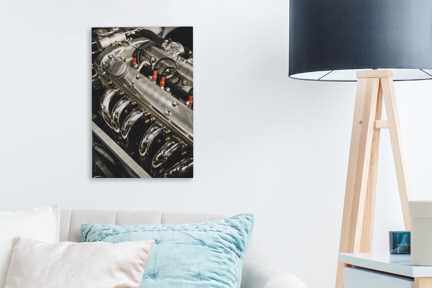 OneMillionCanvasses® Leinwandbild Motor - (1 Leinwandbild fertig Zackenaufhänger, inkl. 20x30 cm bespannt - St), Gemälde, Auto Technik