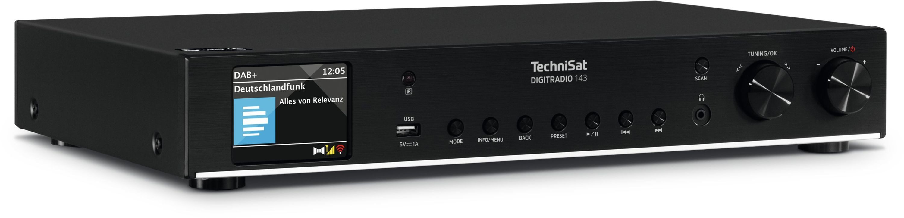 TechniSat DIGITRADIO 143 (V3) Internet-Radio (Digitalradio (DAB), Internetradio, FM-Tuner mit RDS, für bestehende HiFi Anlage, Bluetooth, App, WLAN, Fernbedienung)