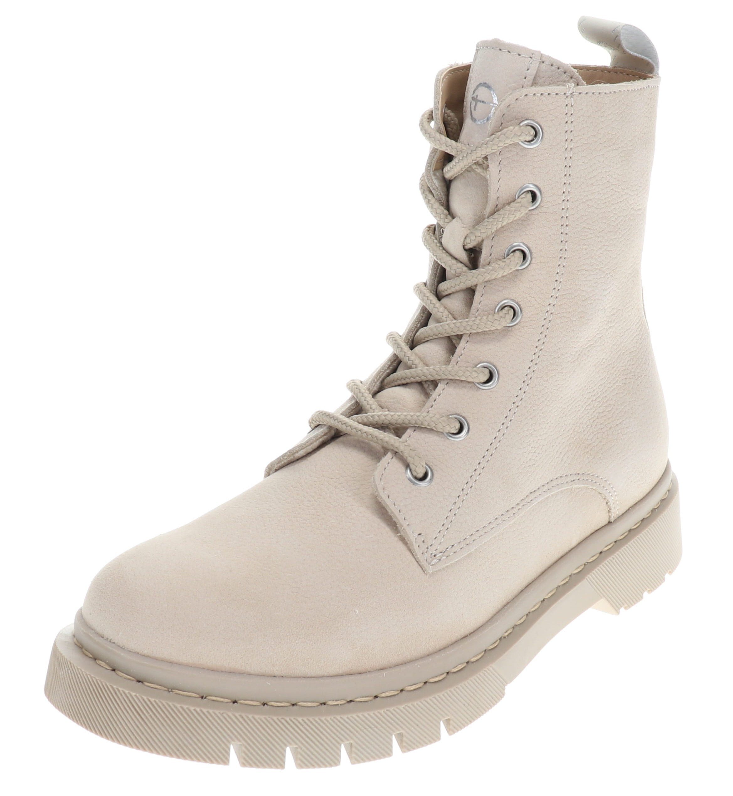 Tamaris Schnürboots, Schnürstiefelette, Chunky Boots mit logobedruckter Anziehlasche