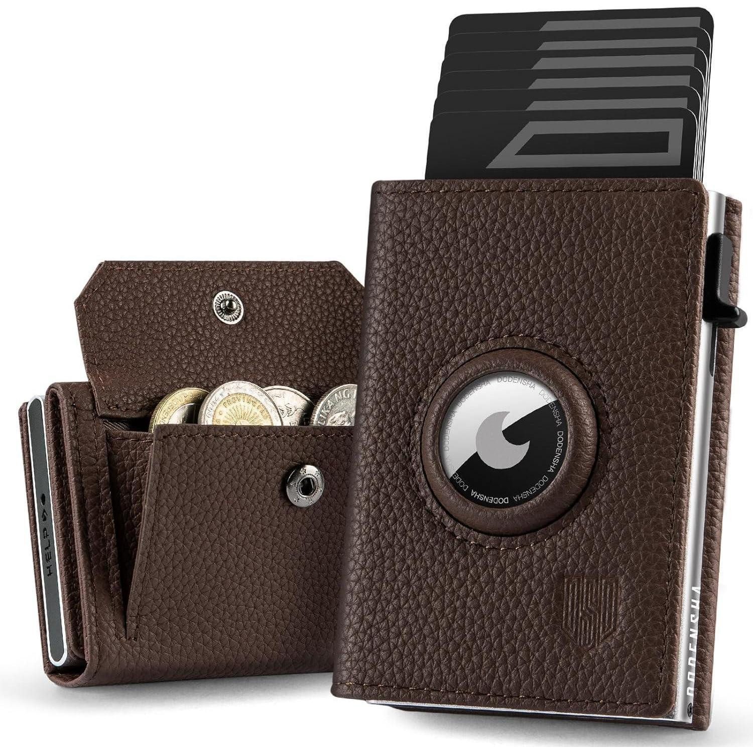 LuxusKollektion Geldbörse Airtag Wallet MagSnap Kartenetui RFID Schutz 10 Braun-togo XL Münzfach