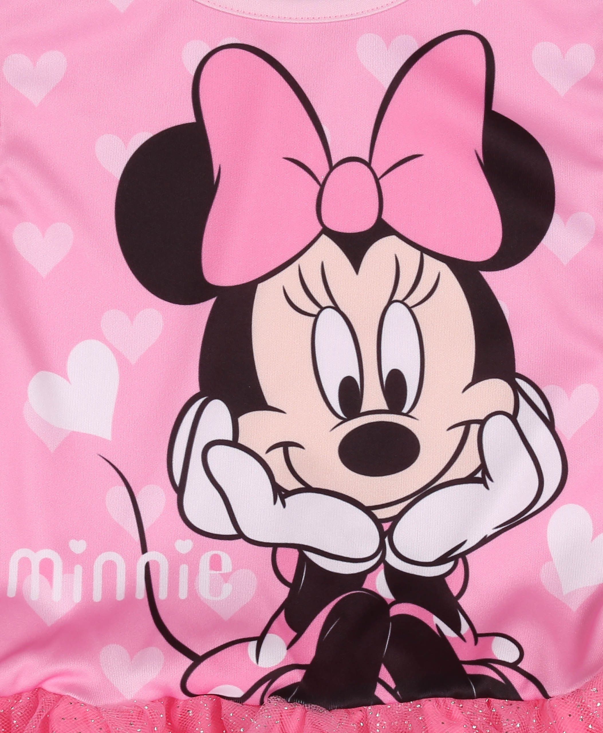 Disney Minnie Mouse Tüllkleid DISNEY Minnie Mouse Rosa Kleid mit Tüll und kurzen Ärmeln Mädchenkleid