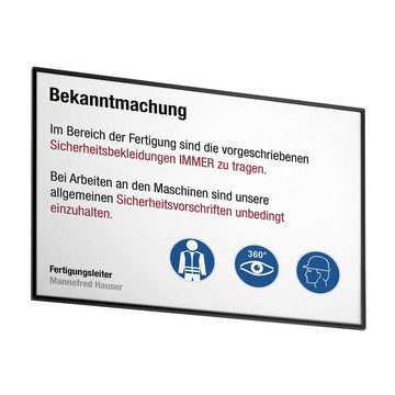 MOEDEL Hinweisschild Info-Schild A4 Schwarz
