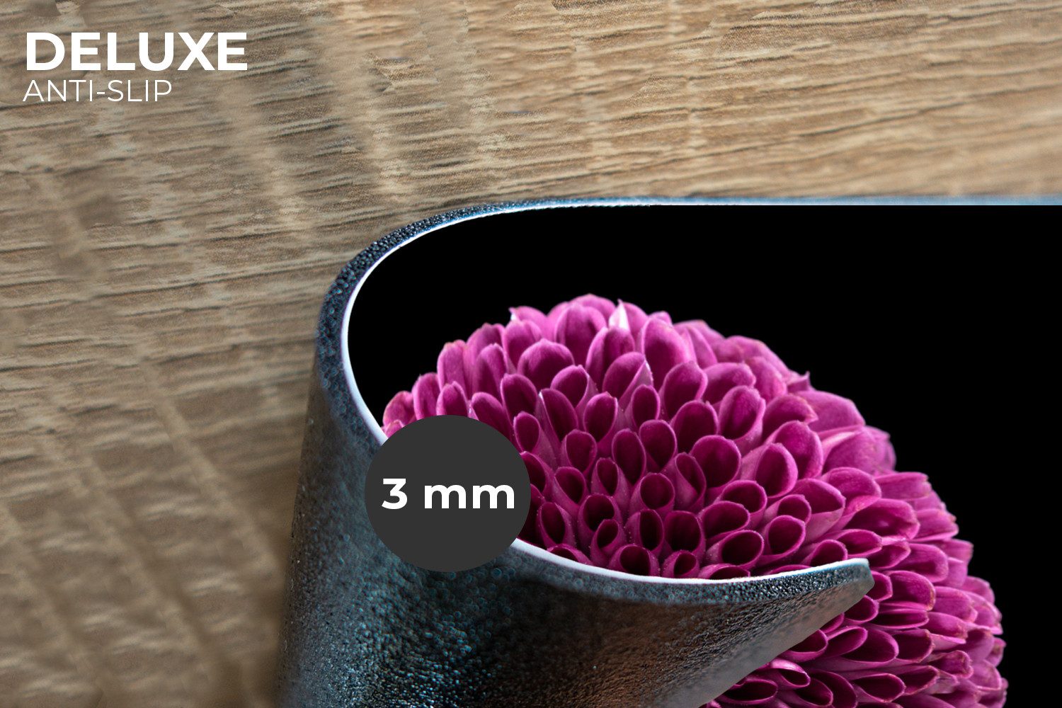 MuchoWow Platzset Eine kugelförmige lila Chrysanthemenblüte auf schwarzem H günstig online kaufen