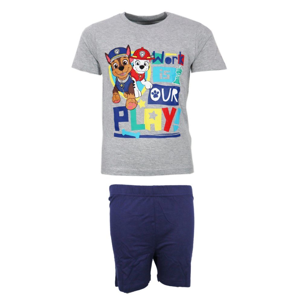 Schlafanzug Paw Patrol Kinder kurzarm Pyjama Nachtwäsche