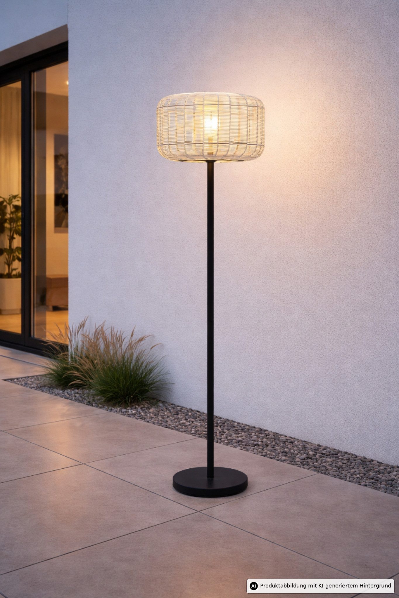 Leco LED Außen-Stehlampe Gartenleuchte Terrassenleuchte LED Solar Stehleuchte BELLA, LED fest integriert, warmweiß, 2700k, LED Solarleuchte