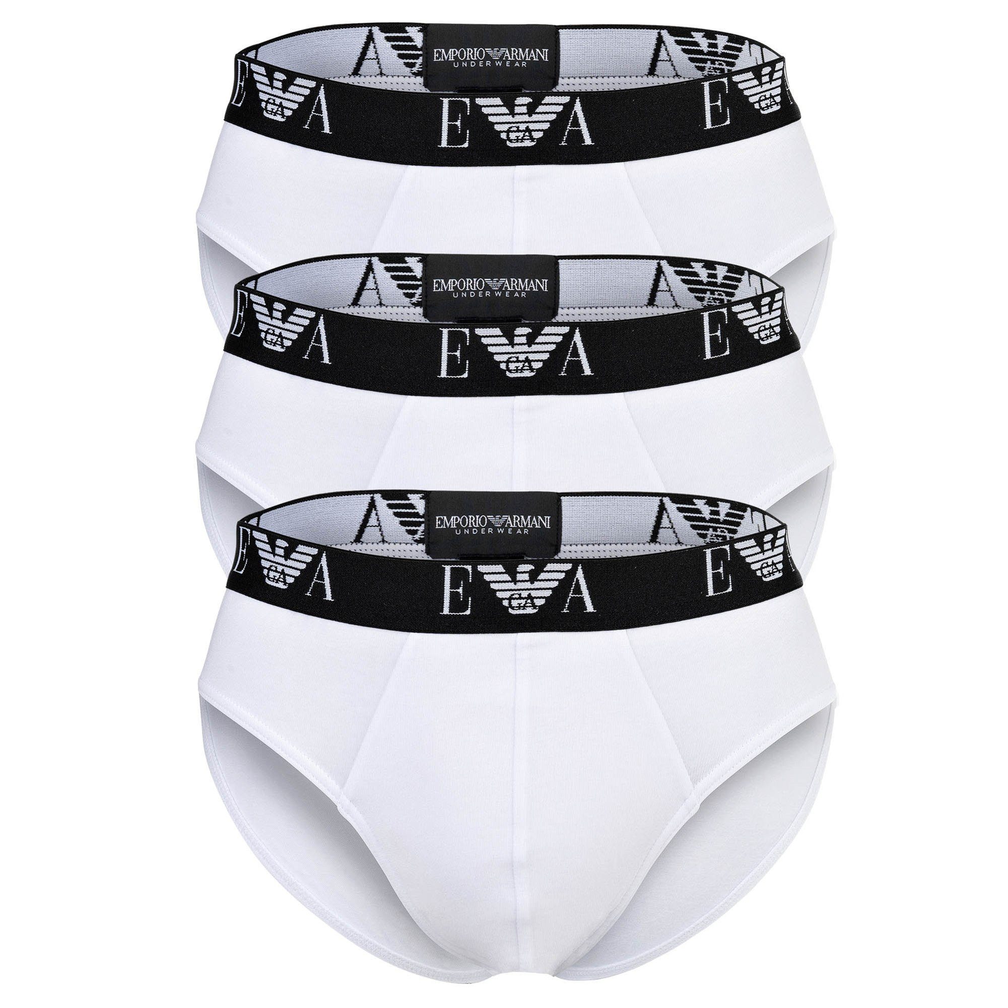 Emporio Armani Slip Herren Slip 3er Pack Baumwolle Bold Monogram (Packung, 3er Pack)