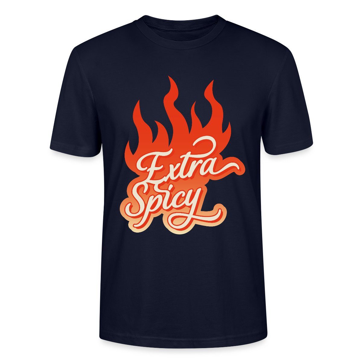 T-Shirt Extra Spicy Lustiges Flammen Motiv Für Chili Fans Unisex Bio T-Shirt