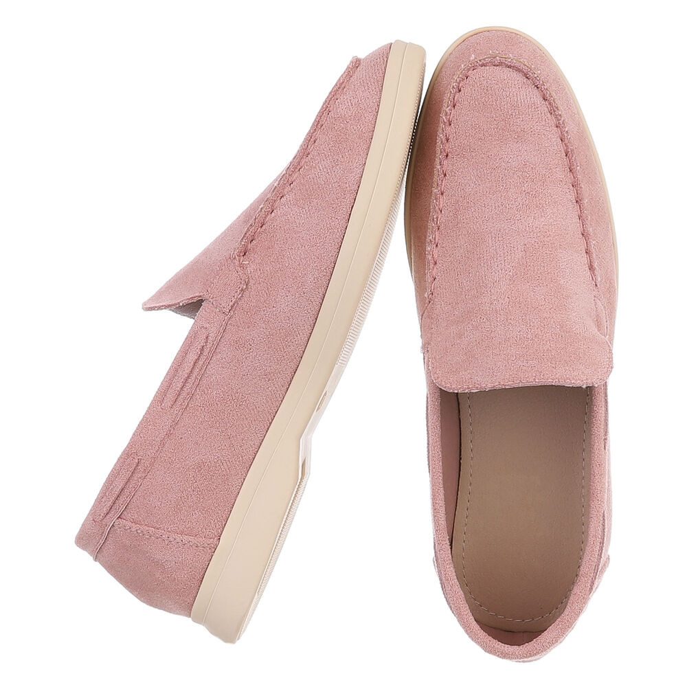 Ital-Design Eleganter Damen Slip-On Schuh mit hohem Tragekomfort Slipper (90927371) Blockabsatz Mokassins in Altrosa