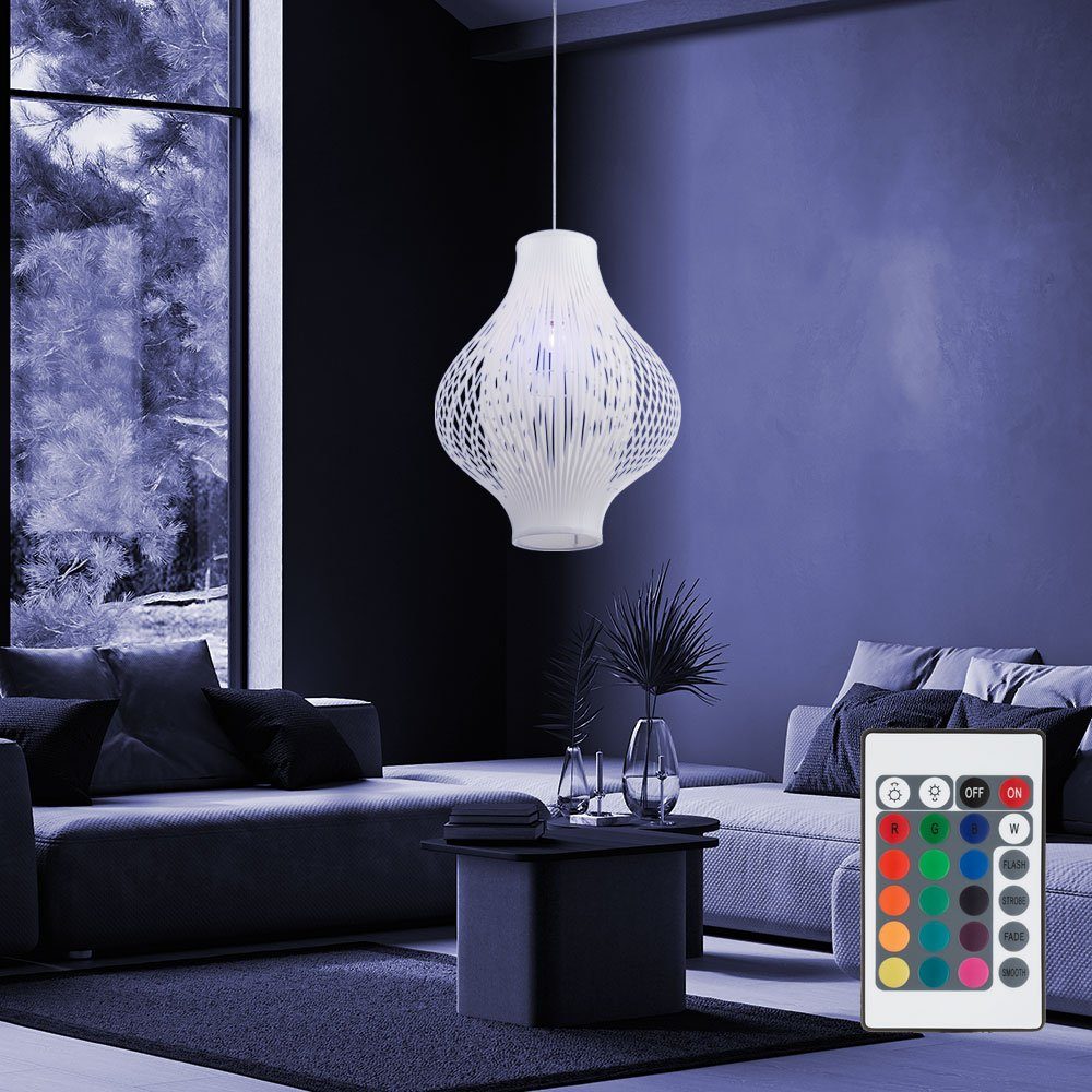 Leuchtmittel Hängelampe inklusive, Wohnzimmerlampe LED dimmbar Pendellampe Pendelleuchte, etc-shop LED Warmweiß, Fernbedienung Farbwechsel, RGB