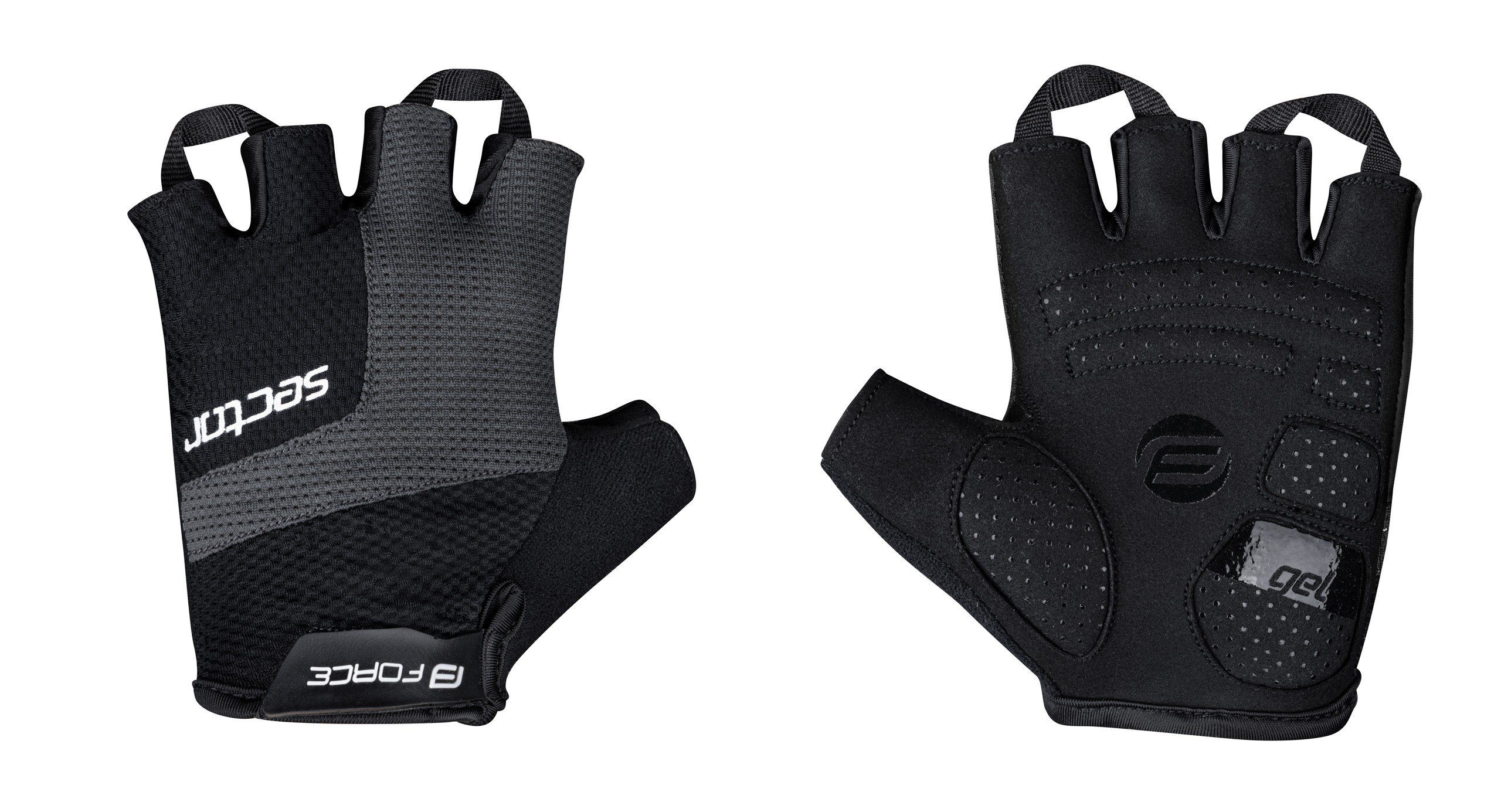 Handschuhe FORCE SECTOR gel FORCE Fahrradhandschuhe grau-schwarz