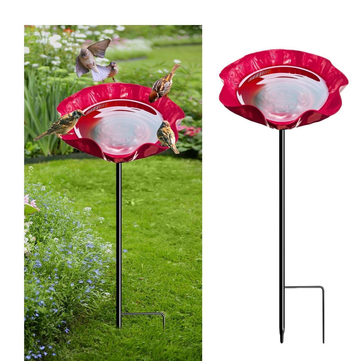 LuxusKollektion Vogeltränke Vogeltränke Blume Rot