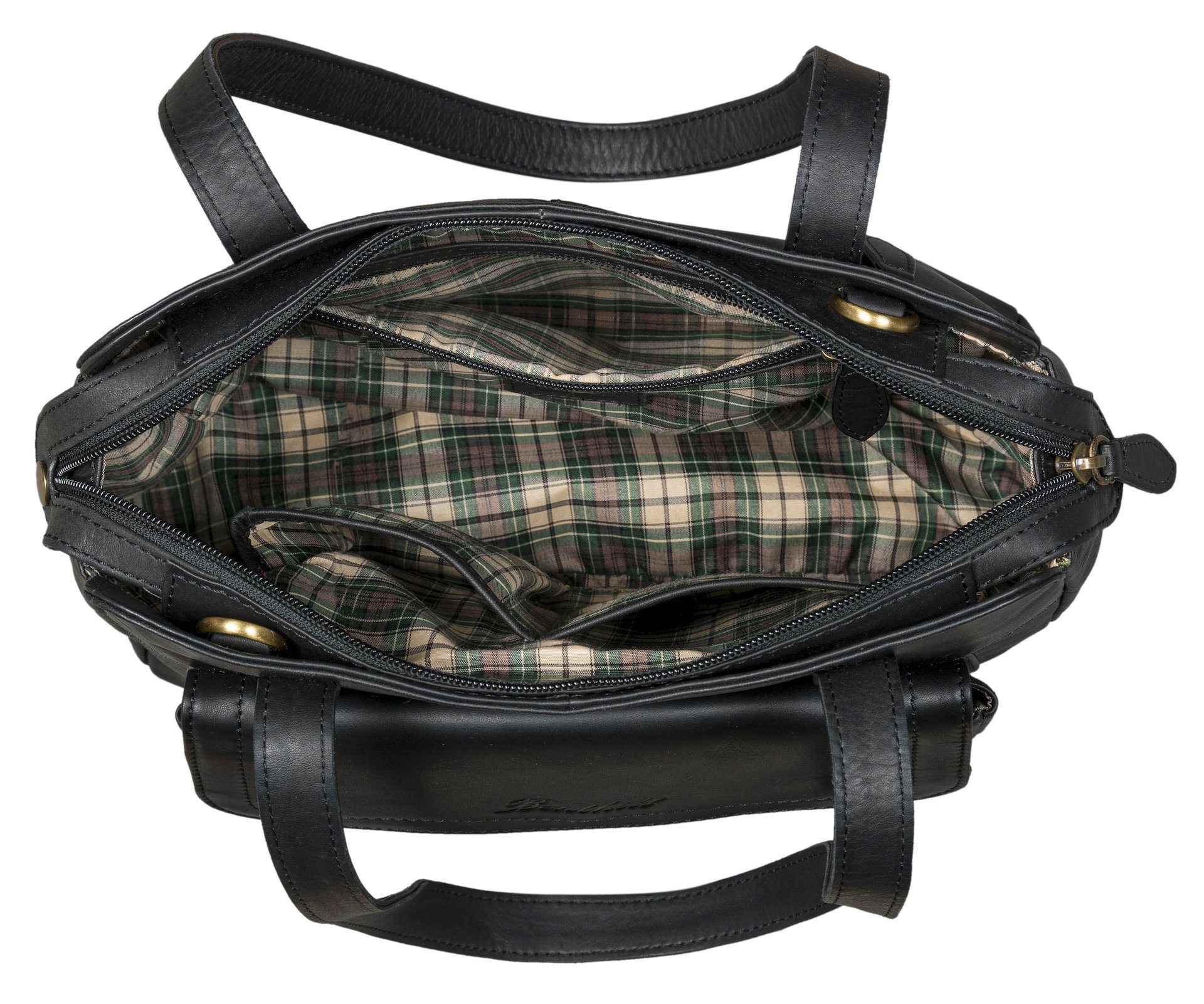 Benthill Handtasche Damen Echt Leder Henkeltasche Umhängegurt Vintage Tasche Umhängetasche, Schultergurt / Umhängegurt Reißverschlussfach