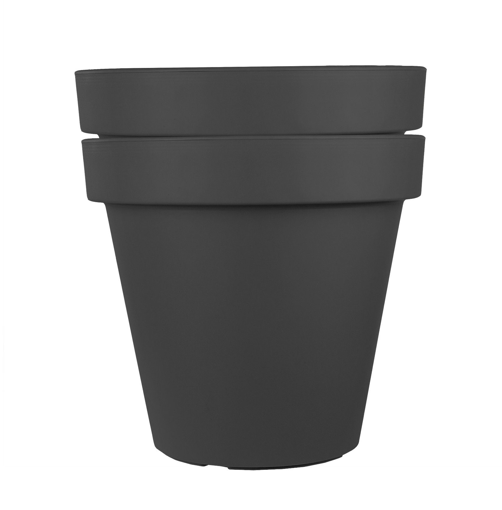 BigDean Blumentopf Ø 58 cm Anthrazit Pflanztopf Containertopf übertopf Pflanzkübel rund (Packung, 1 St., Pflanztopf), XXL-Blumentopf, 58cm Durchmesser, Wetterfest