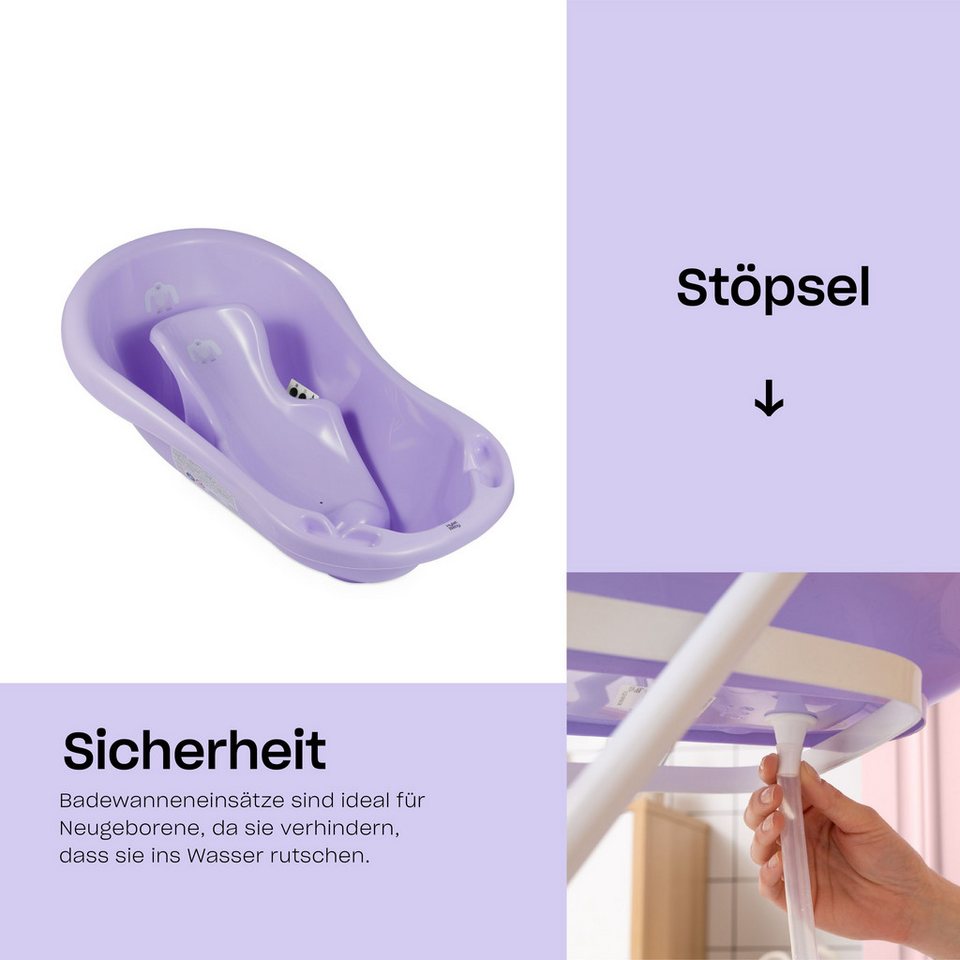 Thumbnail - Hylat Baby Babybadewanne Baby Badewanne Set mit / ohne Gestell und Badewannensitz Yeti, (7-teiliges SET), Babywanne set ...