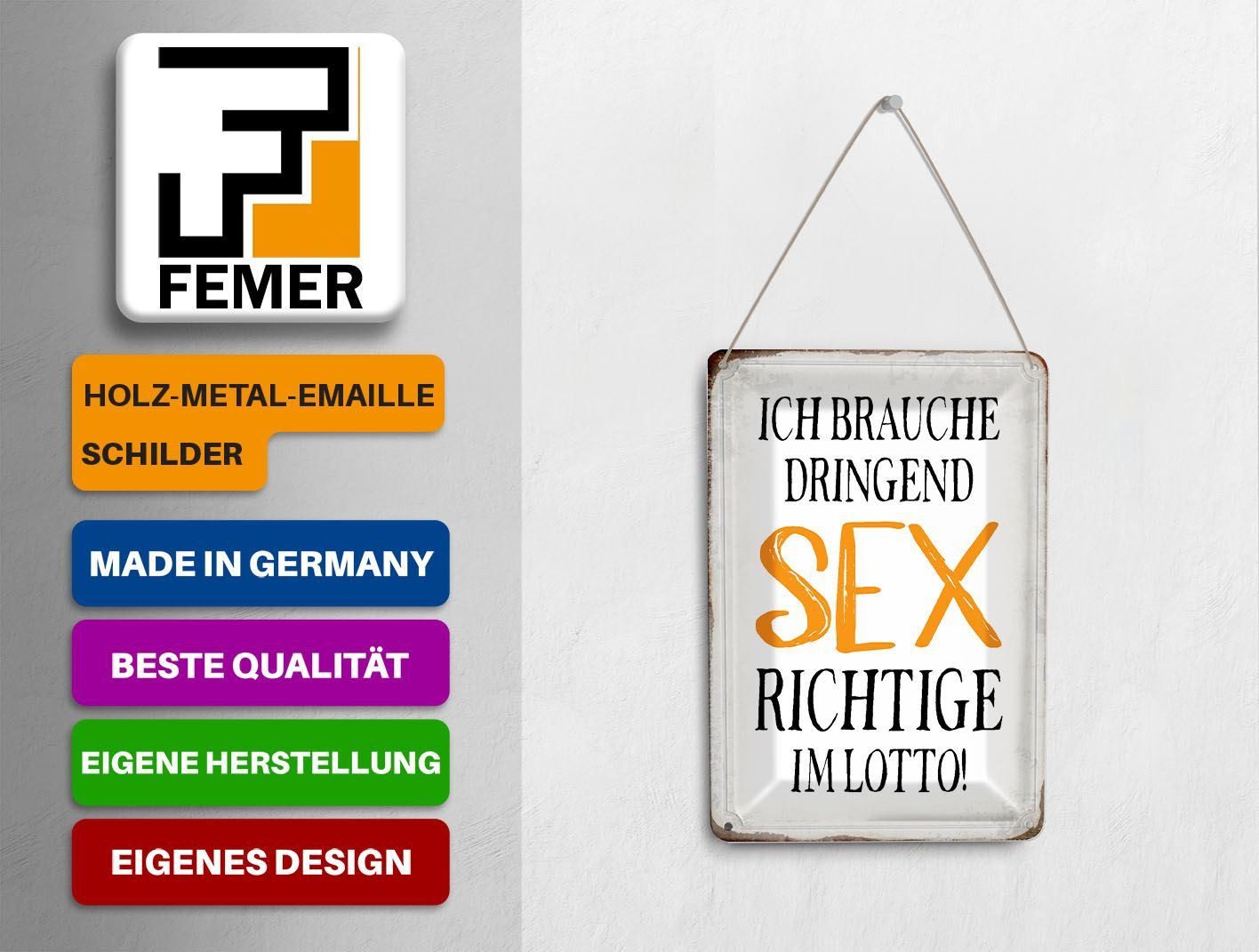 Femer GmbH Postkarte Spruch 10x14 cm ich brauche dringend Sex, unfrankiert