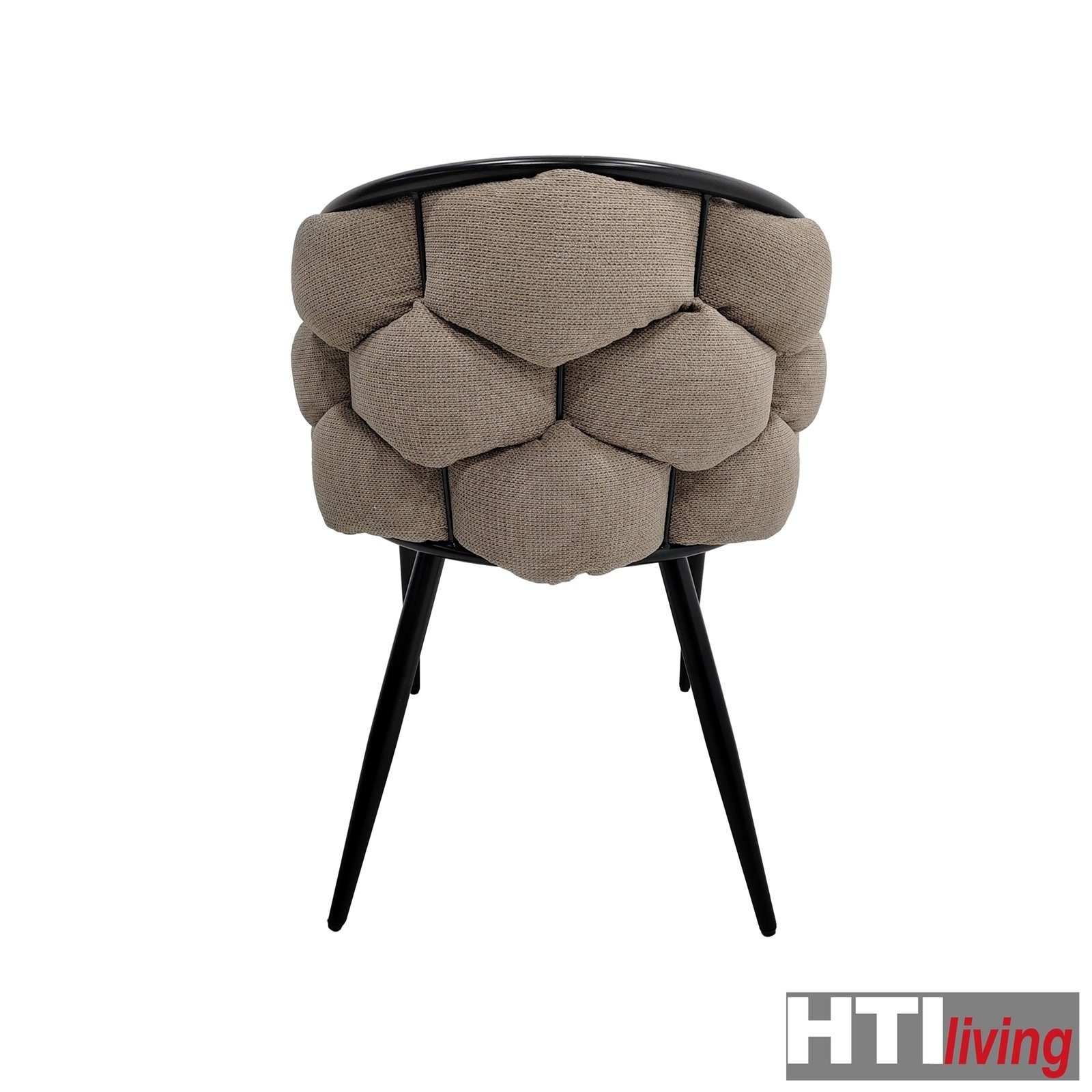 Design Braun Stuhl HTI-Living 1 St), (Einzelstuhl, Schwarz Esszimmerstuhl Alsen Metallgestell schwarzes Polsterstuhl