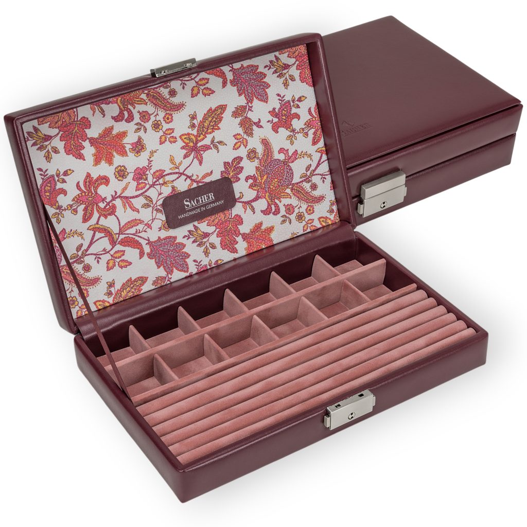 Sacher Schmuckkasten Ring- und Sammleretui, Handgefertigt in Deutschland
