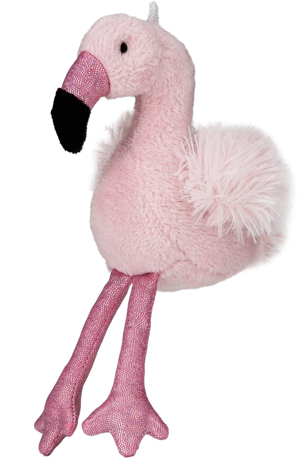 BRUBAKER Schlüsselanhänger Flamingo cm Stofftier 20 Glitzer, Kuscheltier mit Aufhänger, Plüsch Taschenanhänger Rosa mit