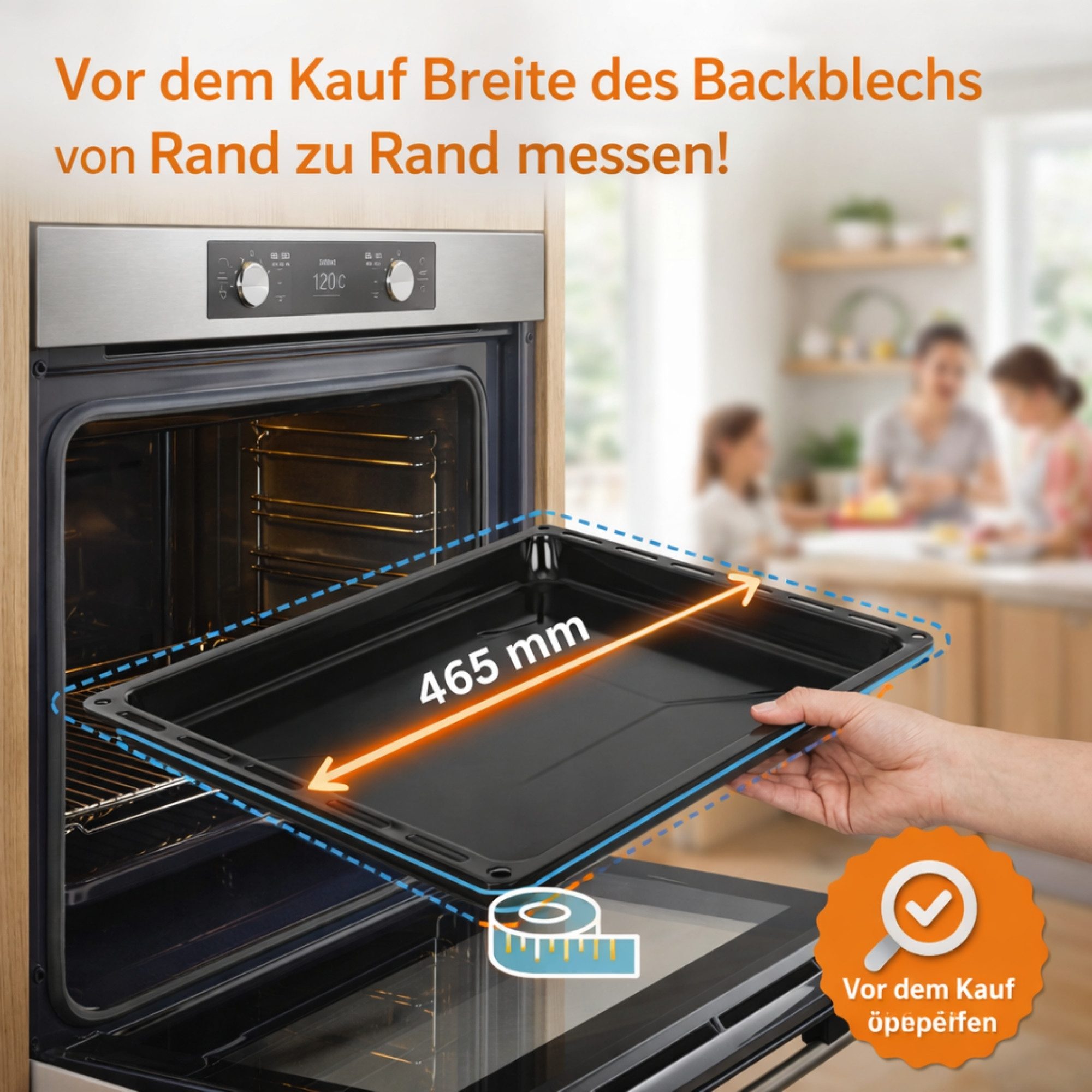 optimumX Backblech Emailliert Backblech Fettpfanne 422–445-455-460-465mm für Backofen, Standart+Grill – Bild 4 von 5