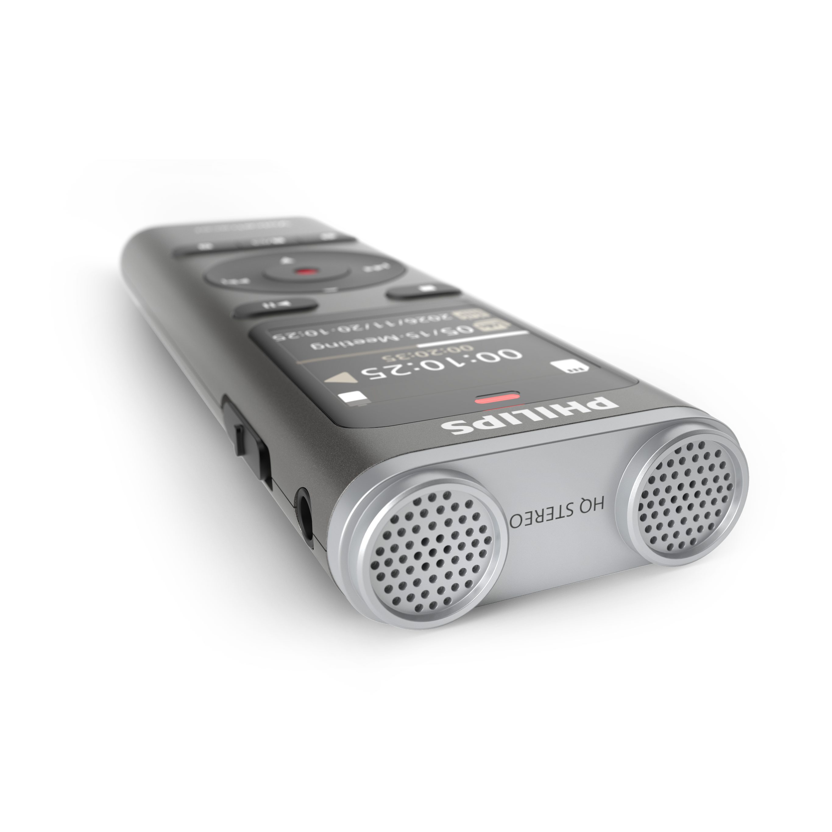 Philips DVT2075 VoiceTracer Audio-Recorder Digitales Diktiergerät (Stereo-MP3-/ PCM-Aufnahme, Sembly AI Spracherkennung, 8 GB, Akku) – Bild 4 von 5