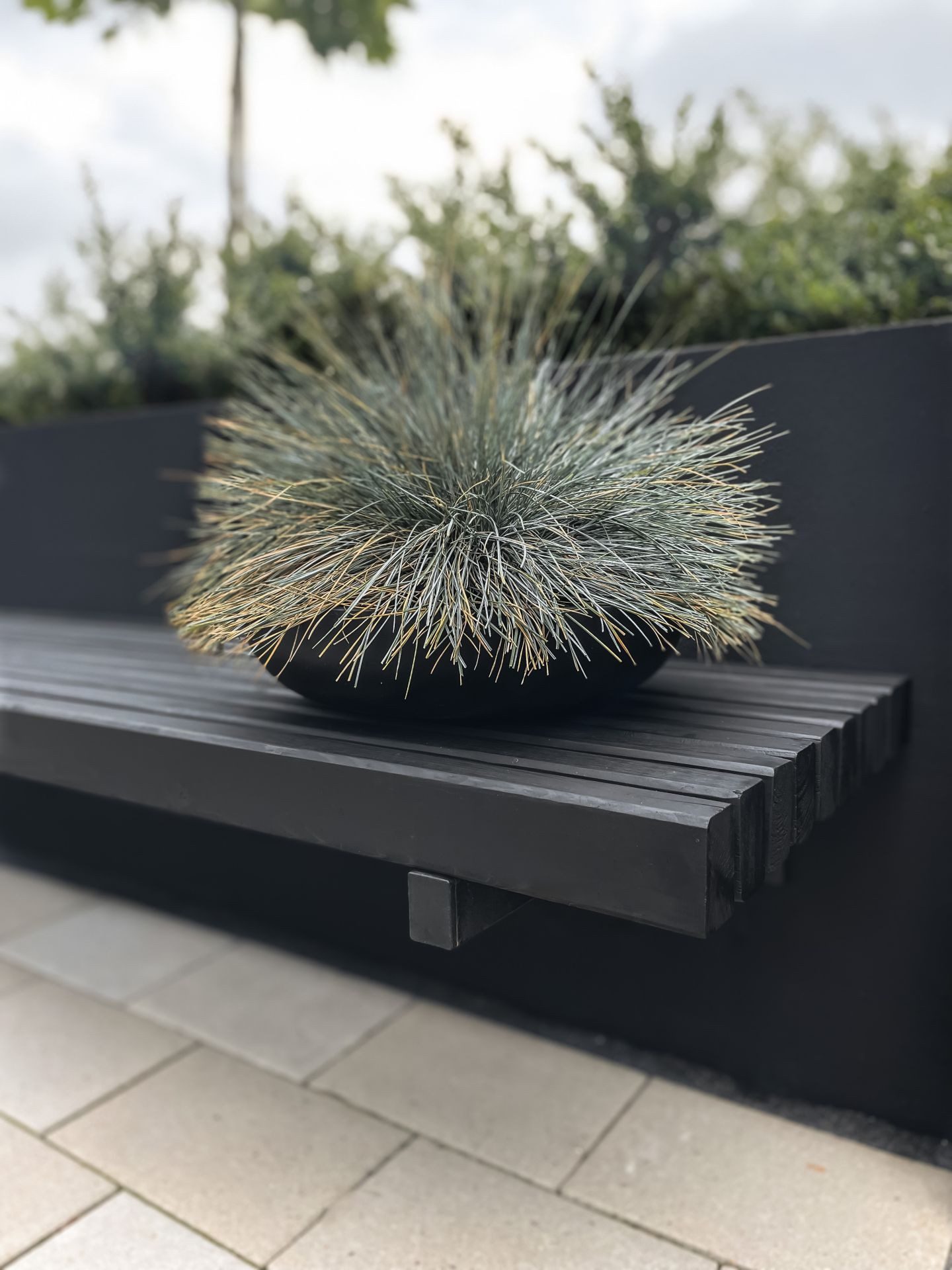 VIVANNO Pflanzschale Fiberglas PLANA Schale - Anthrazit Matt (1 St), 34x9 cm