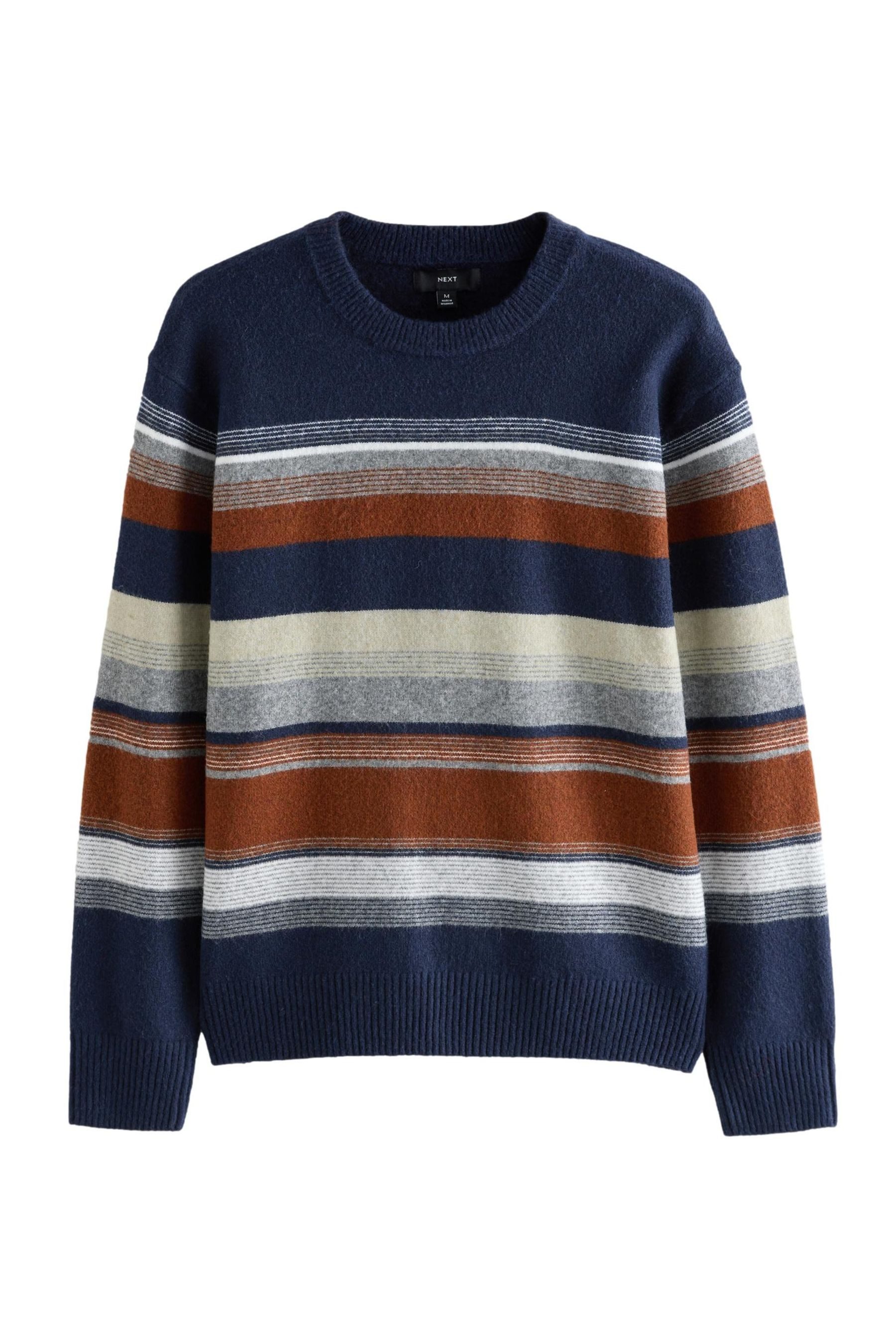 Rundhalspullover Relaxed Fit Rundhals-Pullover mit Streifen