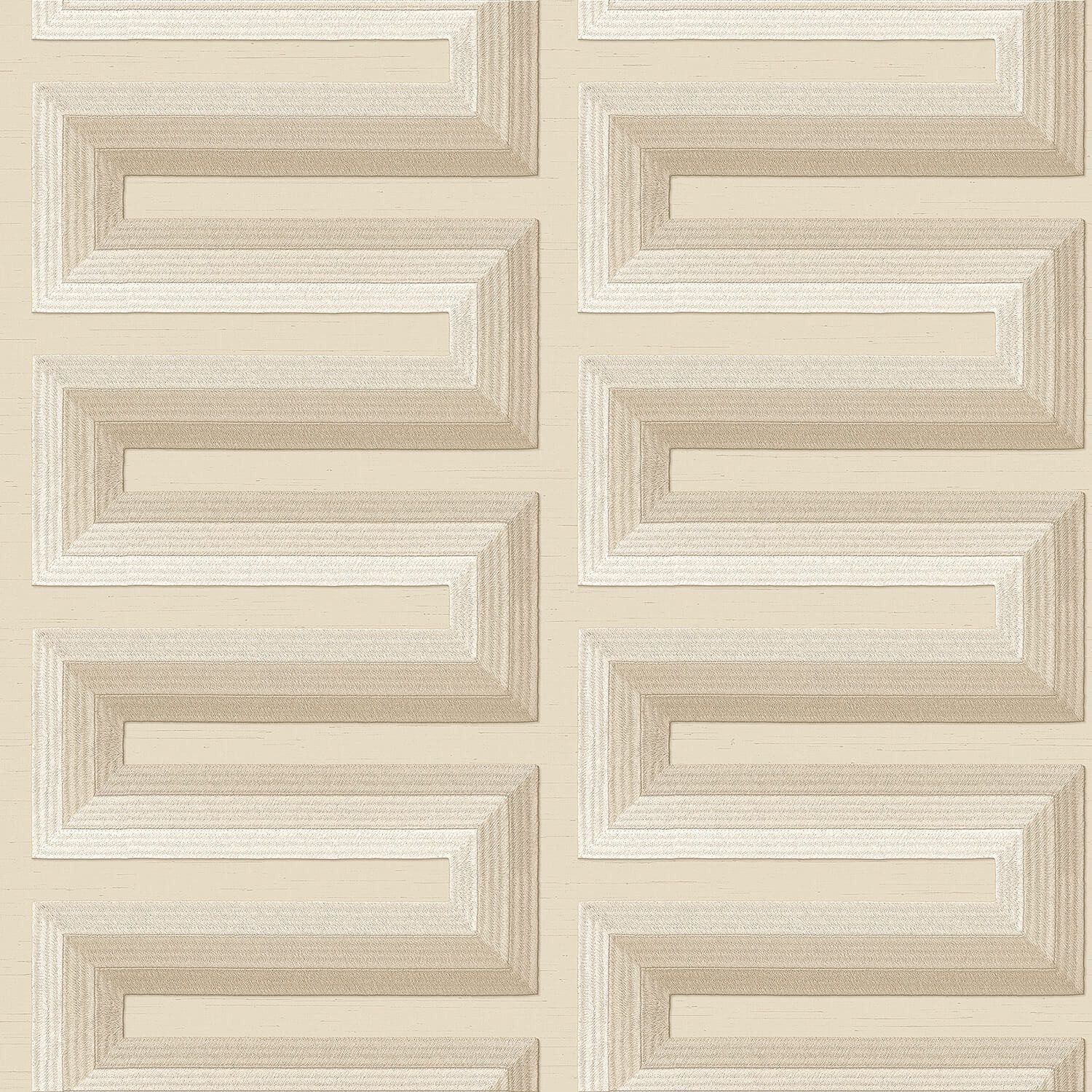 Profhome 3D-Tapete RE521072-DI 3D Tapete geometrisch glänzend elfenbein creme-weiß, strukturiert, (1 Rolle, 5,33 qm), heißgeprägte Vliestapete, elfenbeinfarben