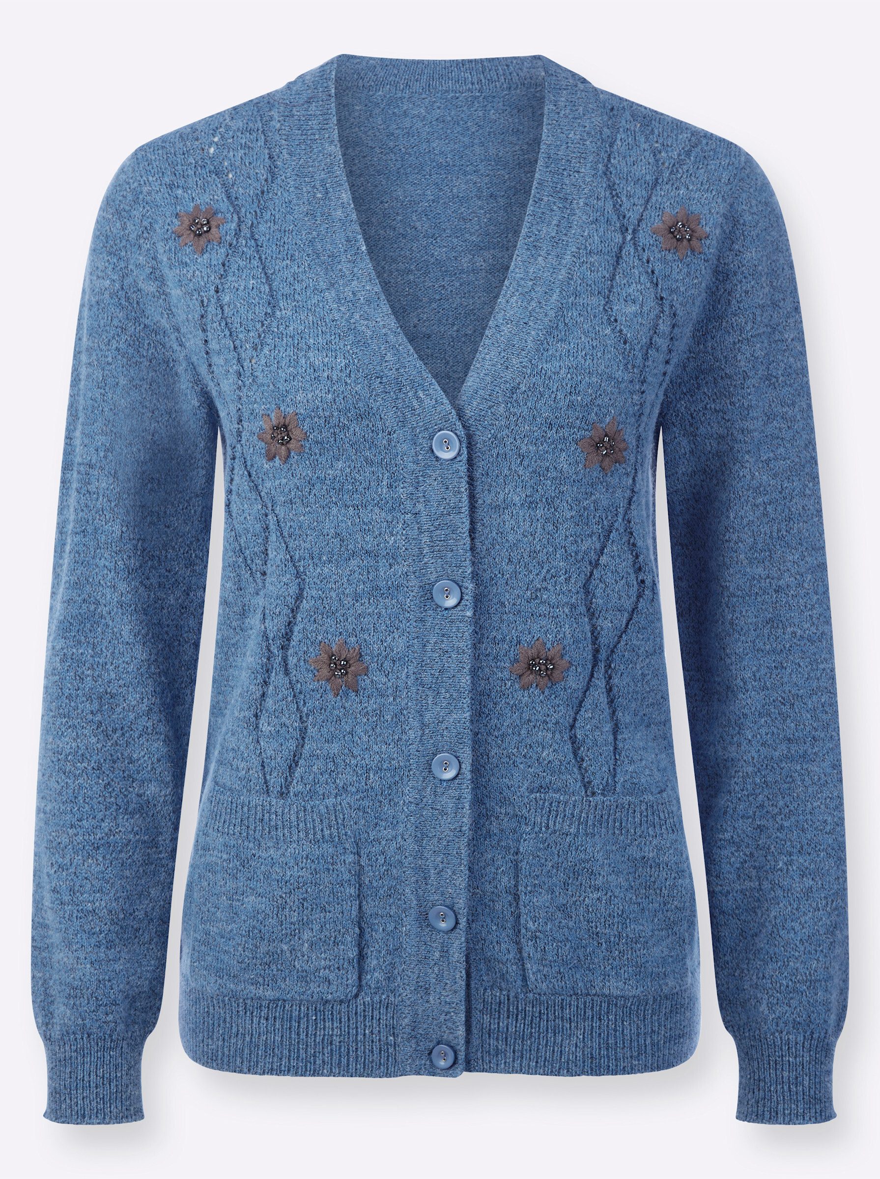 Witt Strickjacke Strickjacke Langarm Ajour, Jersey