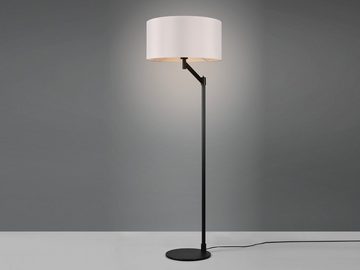 meineWunschleuchte LED Stehlampe, LED wechselbar, Warmweiß, Bauhaus Design-klassiker, Lampenschirm-e Stoff groß Schwarz Höhe 158cm