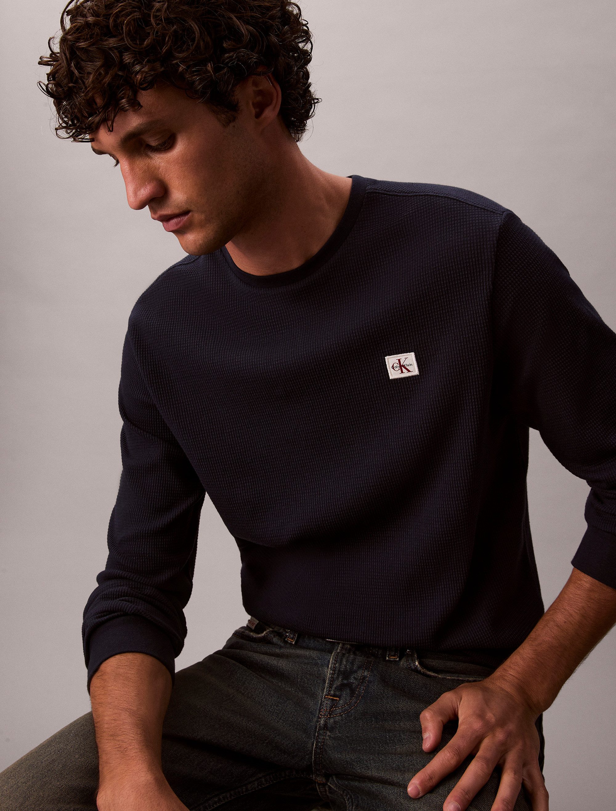 Calvin Klein Jeans Langarmshirt LS WAFFLE günstig online kaufen