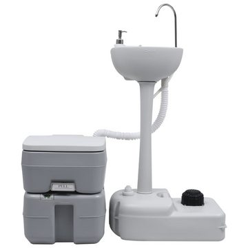 vidaXL Campingtoilette Tragbare Campingtoilette mit Waschbecken und Wasserbehälter