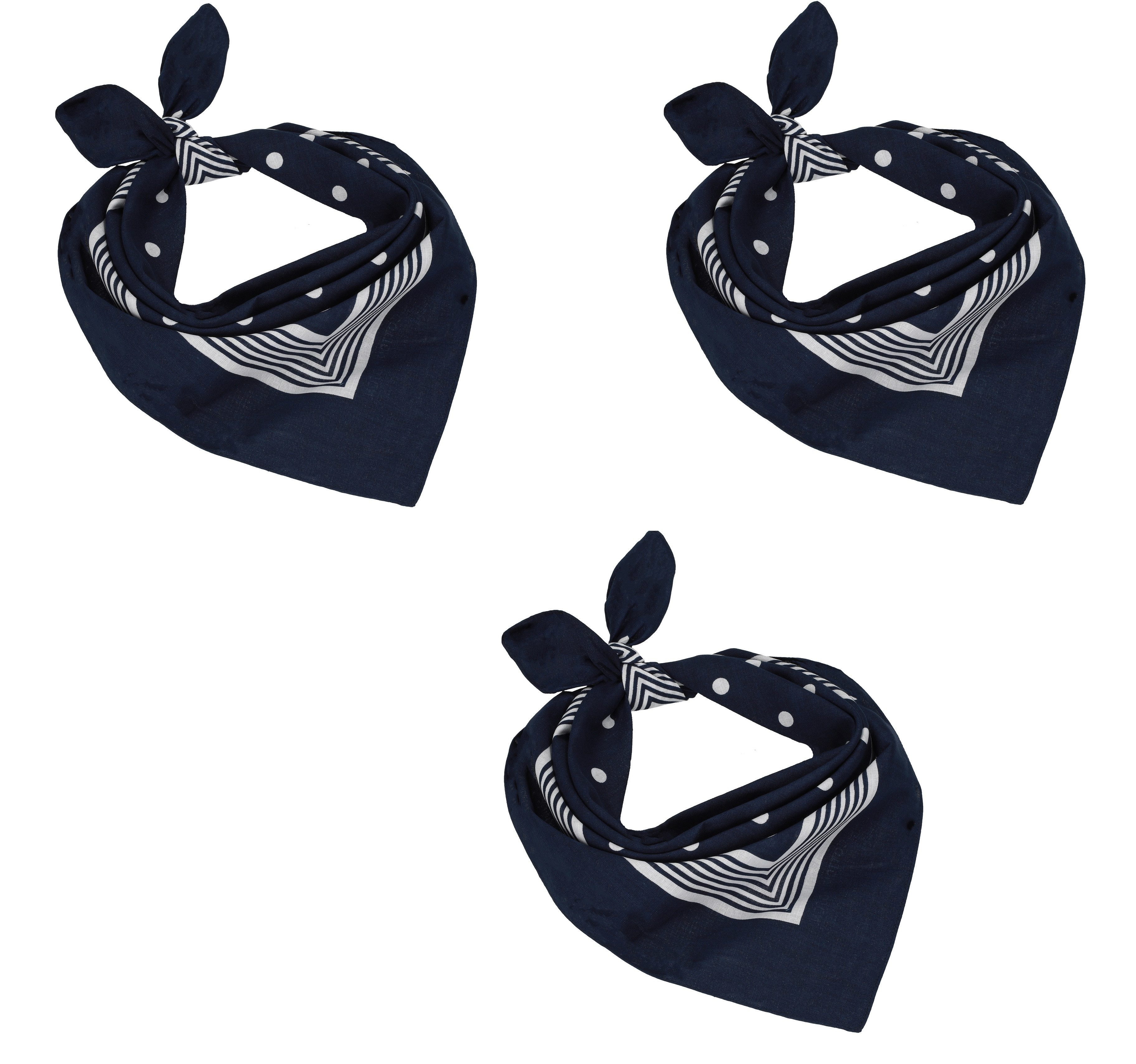 Betz Nickituch 3er Pack Bandana Kopftuch Halstuch klassischem Punktemuster 55 x 55cm, (3-St)