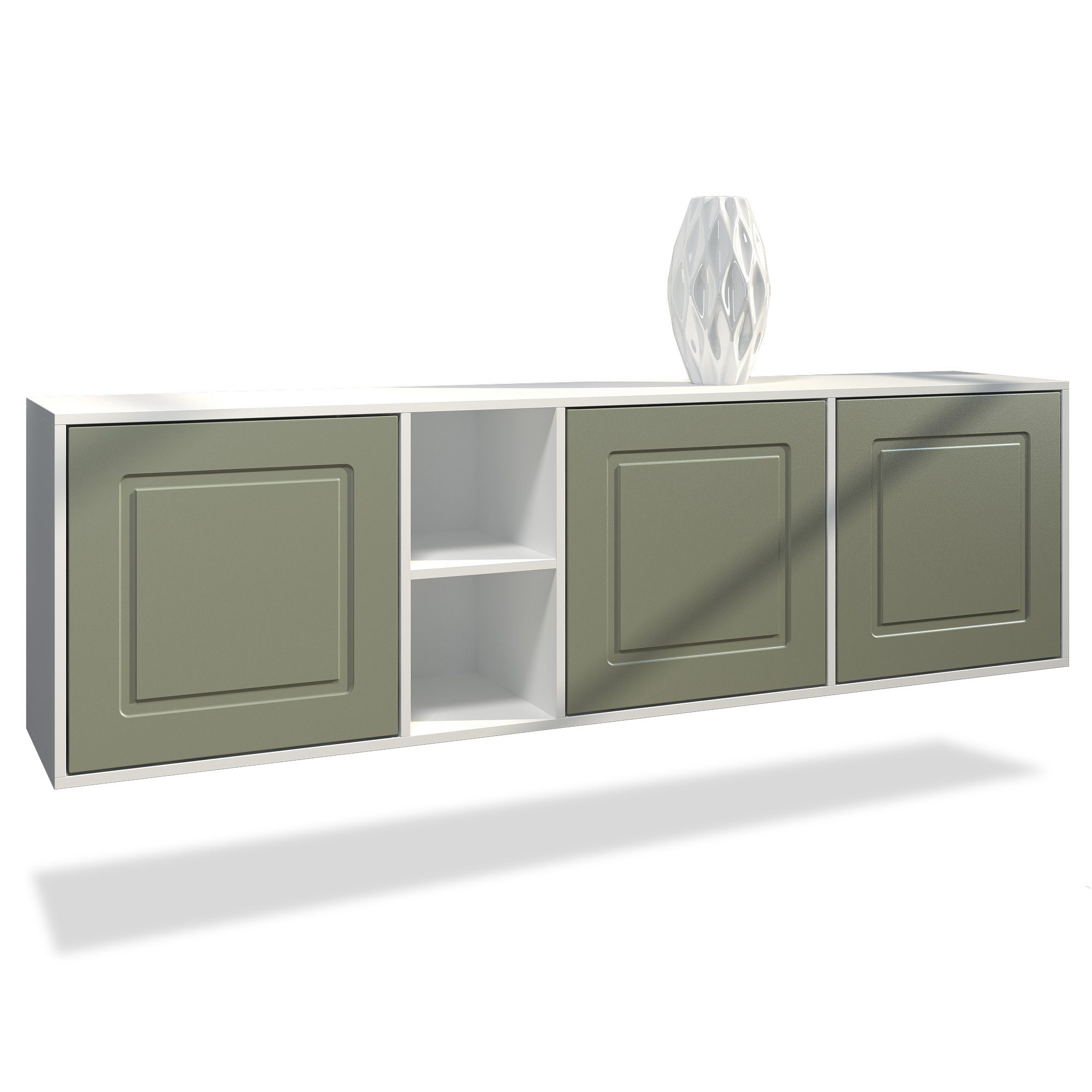 Möbelhandel Klipenstein Sideboard NOAH, TV Board hängend 182 cm, Landhaus, Korpus Weiß matt