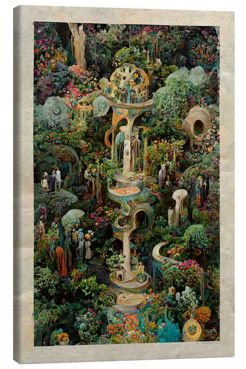Posterlounge Leinwandbild Mariusz Flont, Magische Gärten - Collage III, Malerei