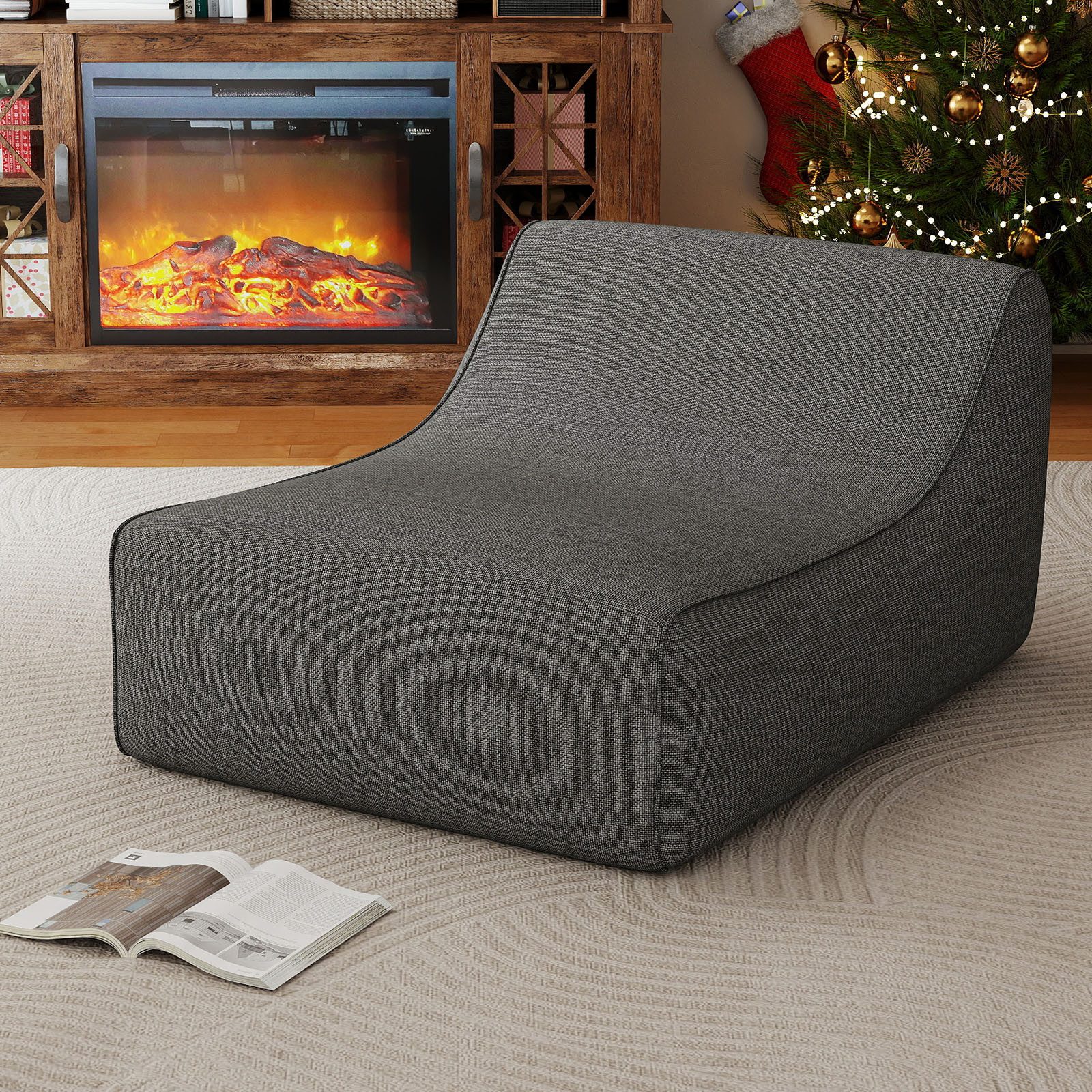 COSTWAY Luftsofa, Aufblasbarer Luftbett, Lazy Sofa, 126 x 106 x 66 cm