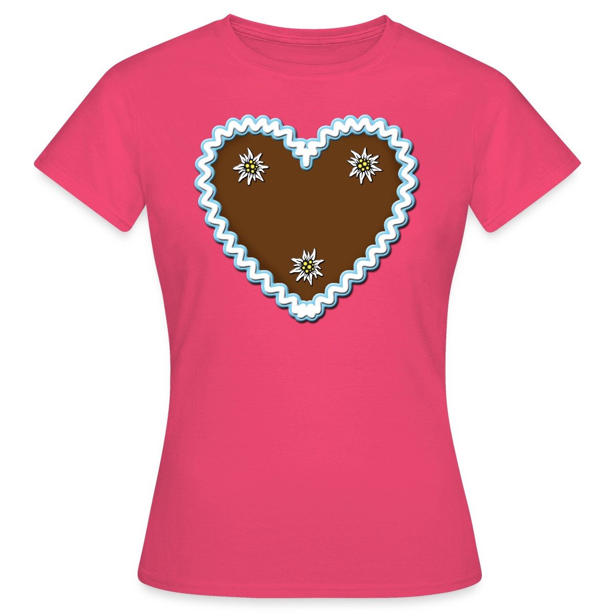 Spreadshirt T-Shirt Lebkuchenherz Design Mit Edelweiß günstig online kaufen