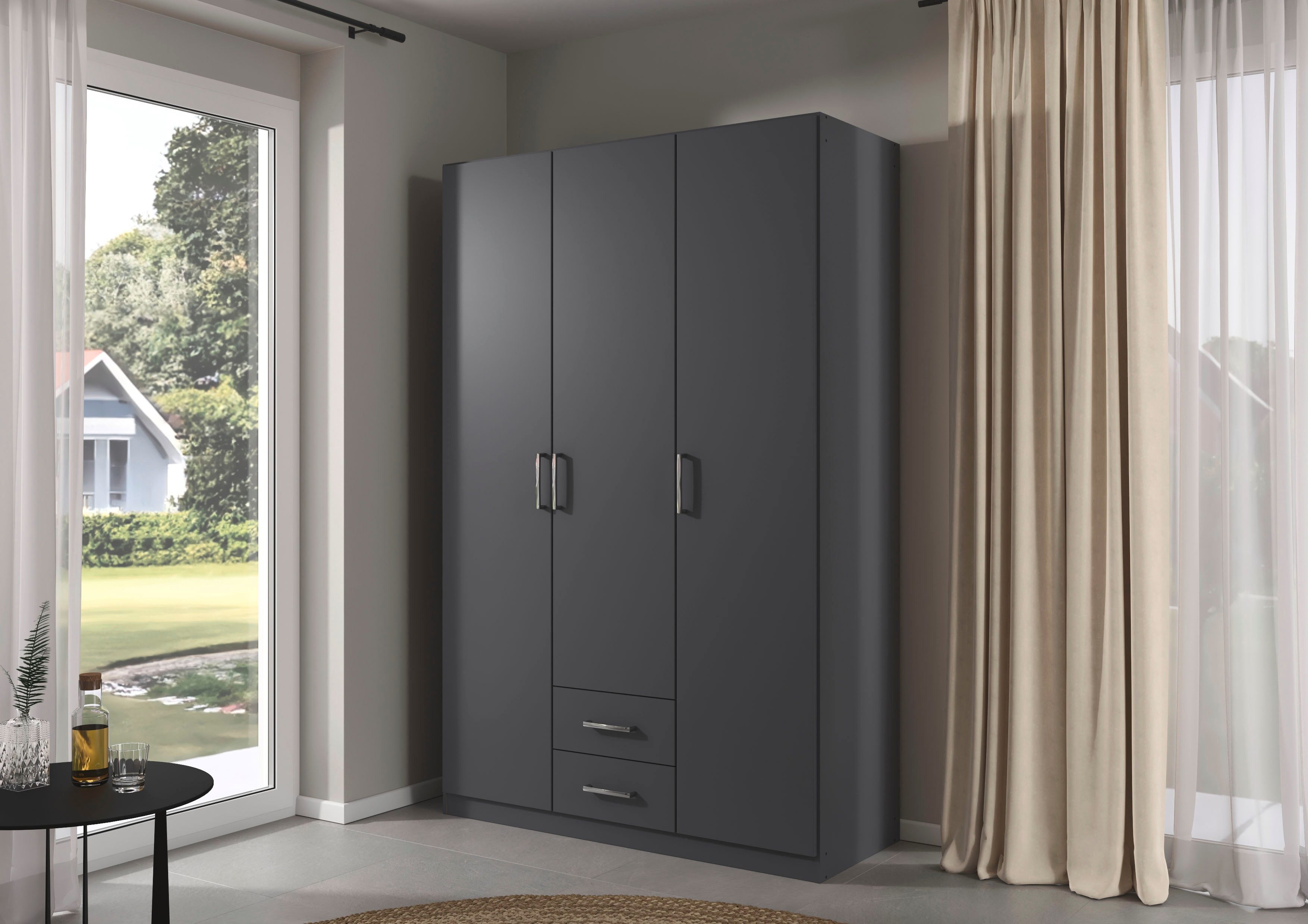 rauch Drehtürenschrank Kleiderschrank Garderobe GAMMA Breite 136 cm (in 3 Ausstattungen BASIC/CLASSIC/PREMIUM (inkl. SOFT-CLOSE-Funktion) mit Schubladen, verschiedene Griff-Varianten TOPSELLER MADE IN GERMANY