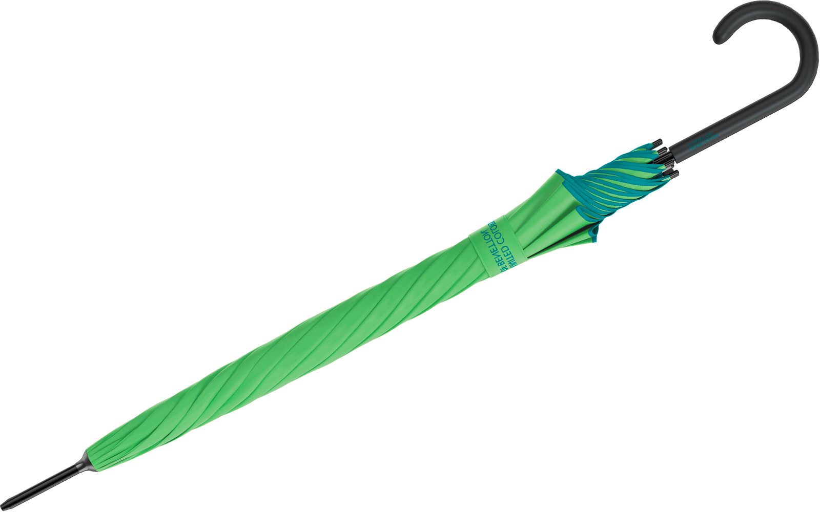 United Colors of Benetton Stockregenschirm für Damen mit Auf-Automatik FS 2026, groß, leicht, mit farbigem Einfassband