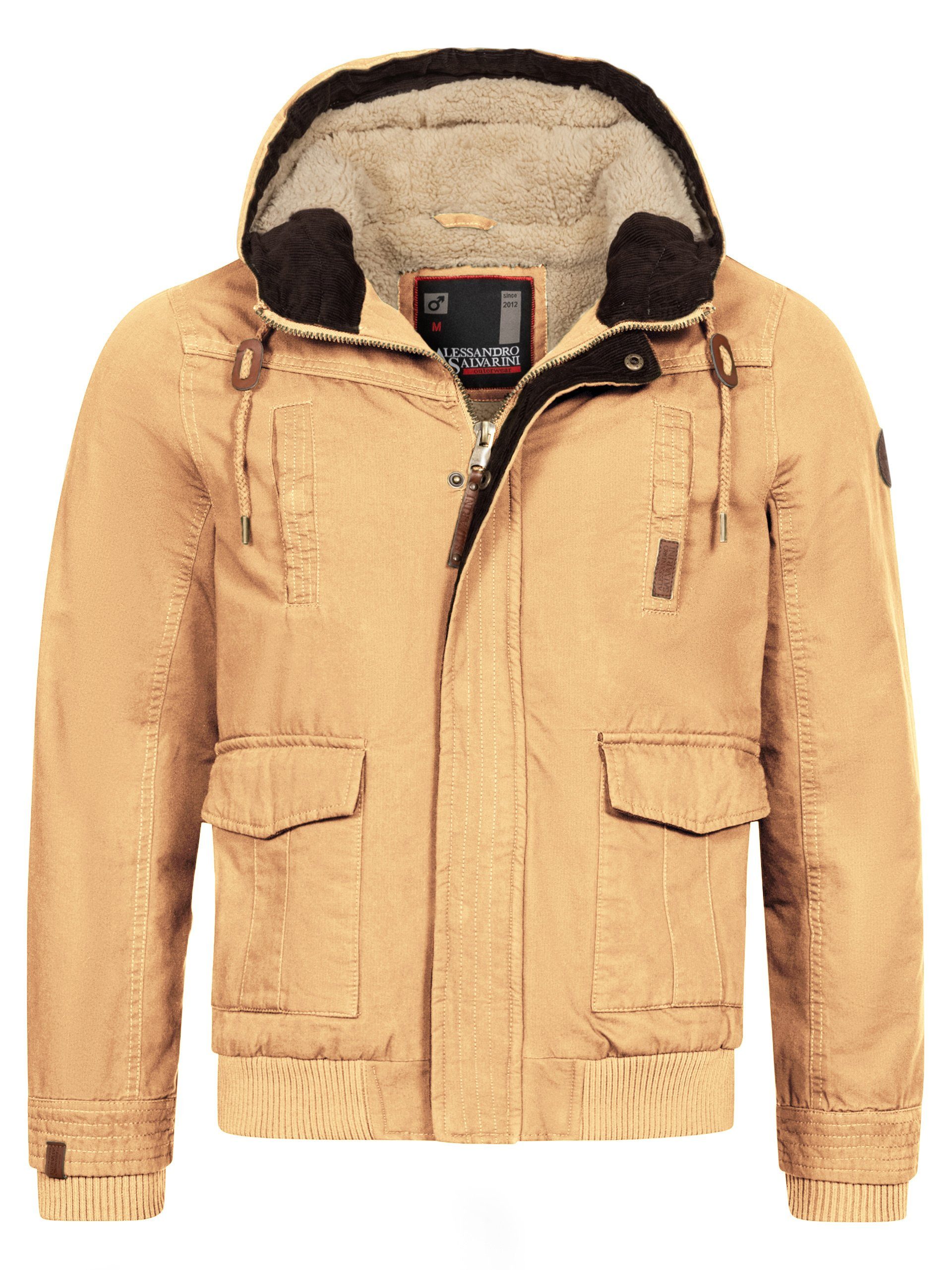 ASRigio mit Teddyfell Salvarini Coffee Winterjacke Alessandro warmem