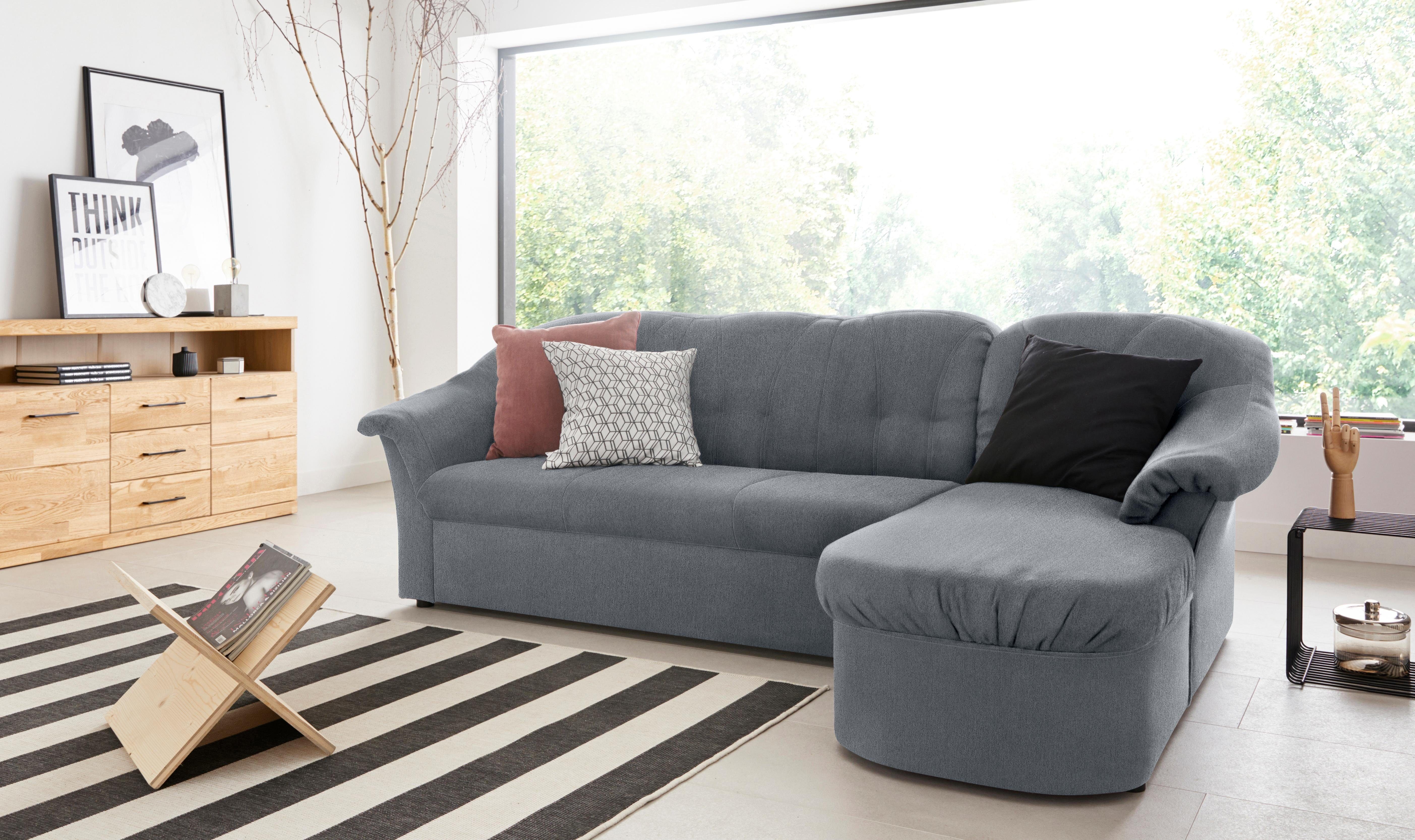DOMO collection Ecksofa "Pegnitz, elegante Rückensteppung, kompakte Stellma günstig online kaufen
