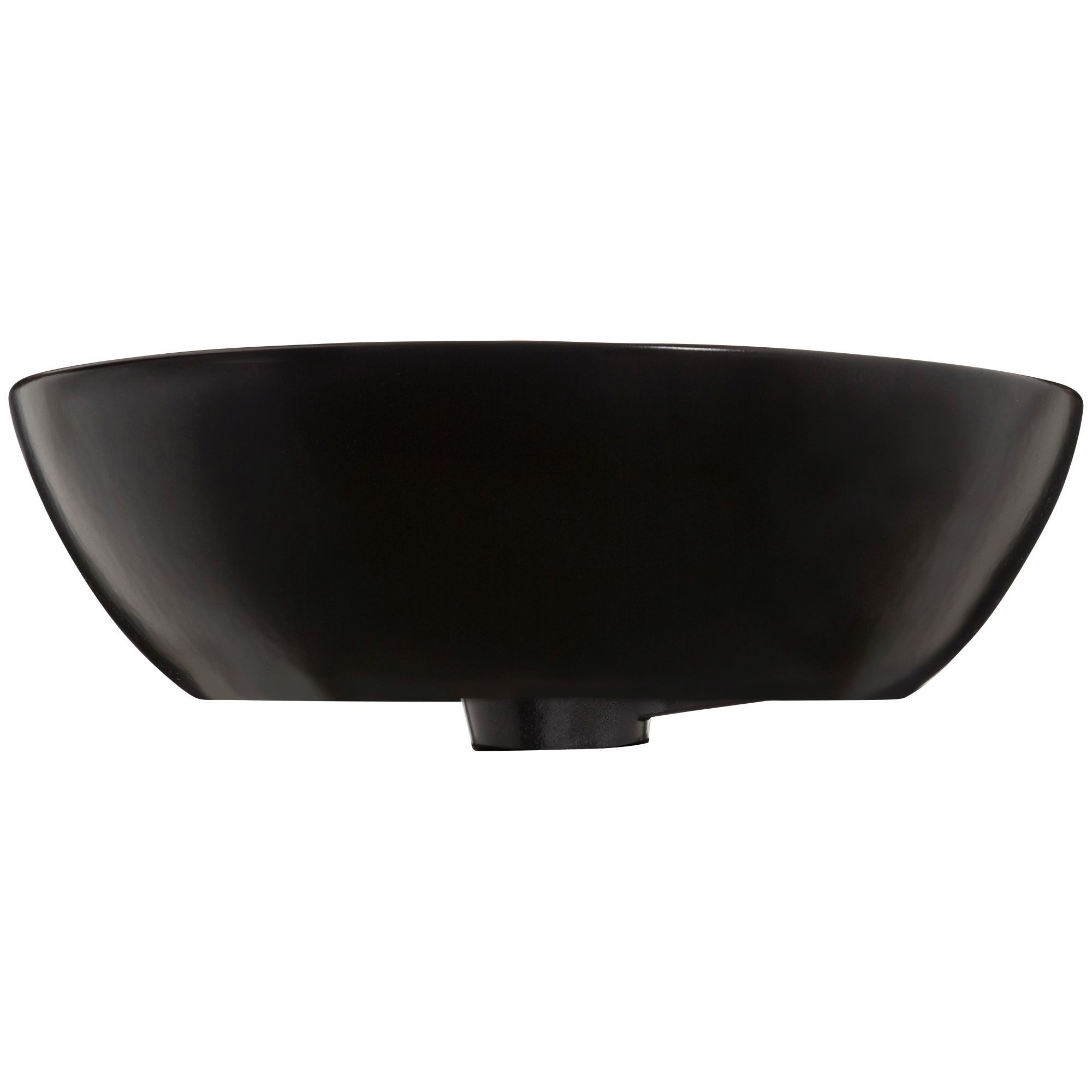 SCHÖNER WOHNEN-Kollektion Aufsatzwaschbecken BECO rund 38x13 cm, Keramik Schwarz mit Überlauf