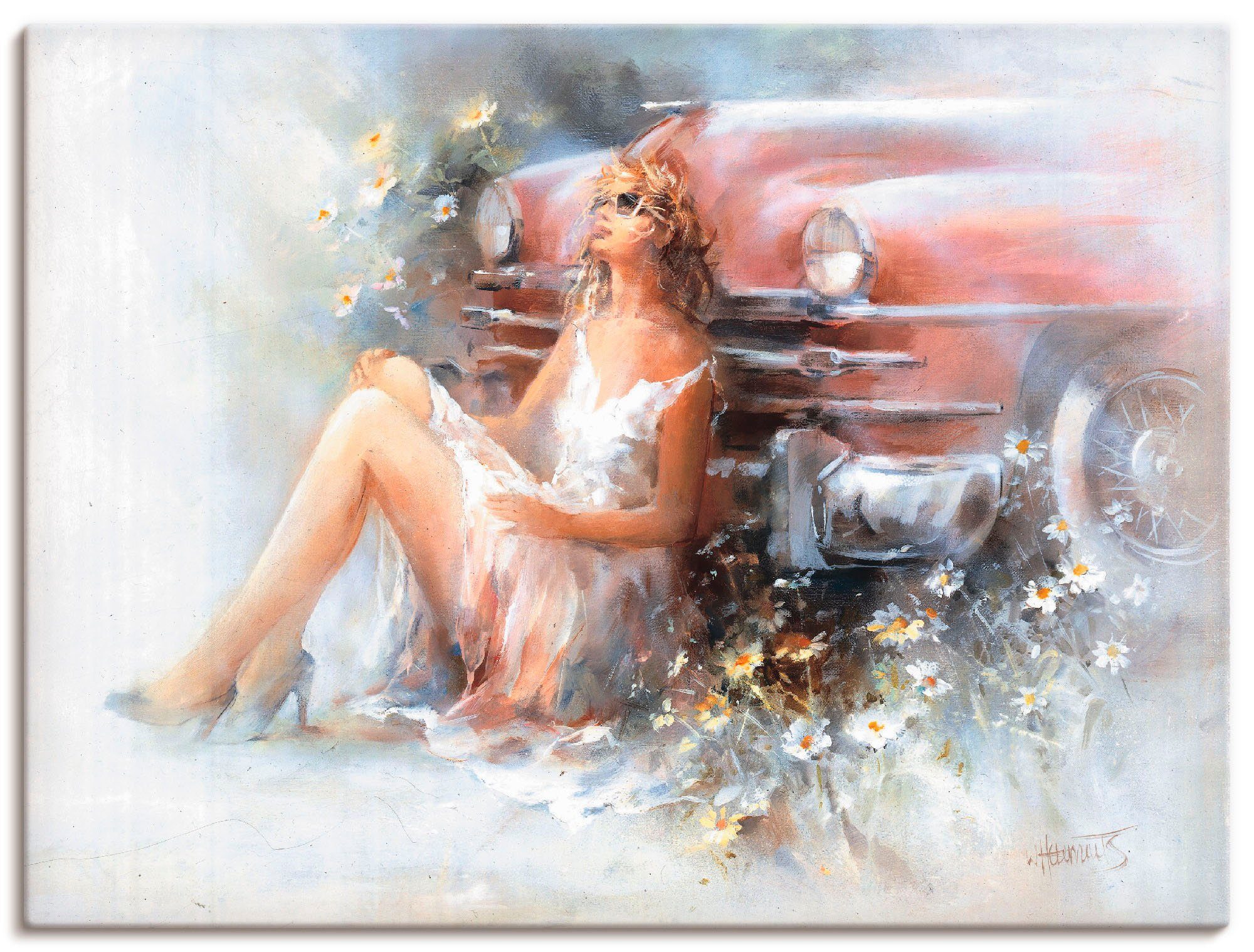 Artland Leinwandbild Entspannen, Frau (1 St), auf Holzrahmen gespannt