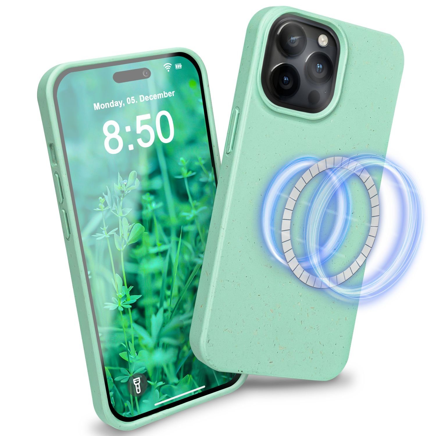 Nalia Smartphone-Hülle Apple iPhone 14 Pro 15,5 cm (6,1 Zoll), Nachhaltige Bio Hülle / MagSafe Funktion / Ökologisch / ohne Plastik