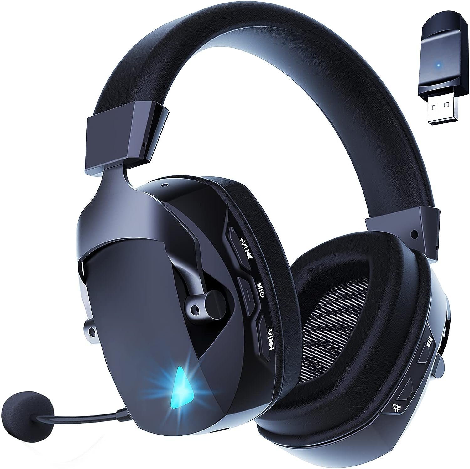 Acinaci Gaming-Headset (Kabelloser Kopfhörer, Bluetooth, Wireless mit Noise-Cancelling-Mikrofon,Kopfhörer 3,5 mm Kabelmodus)
